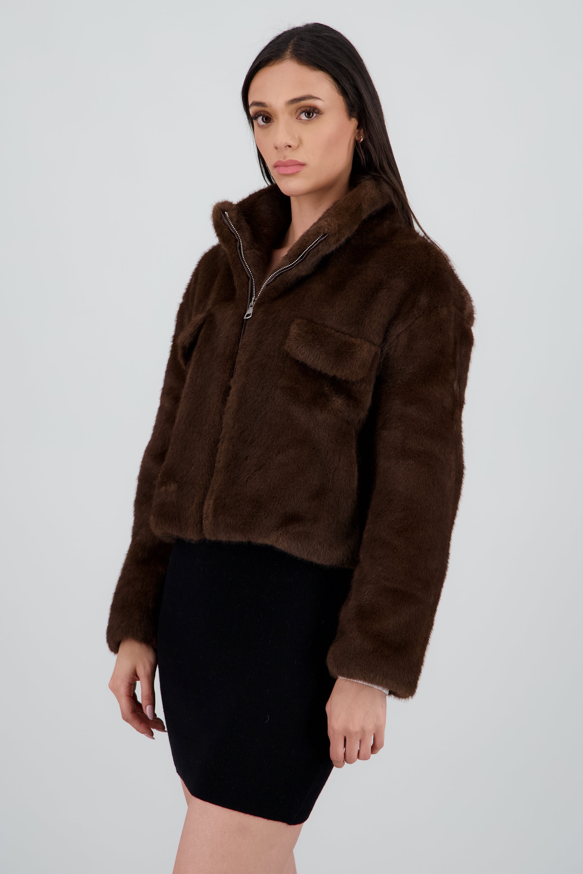 Chamarra efecto pelo CAFE