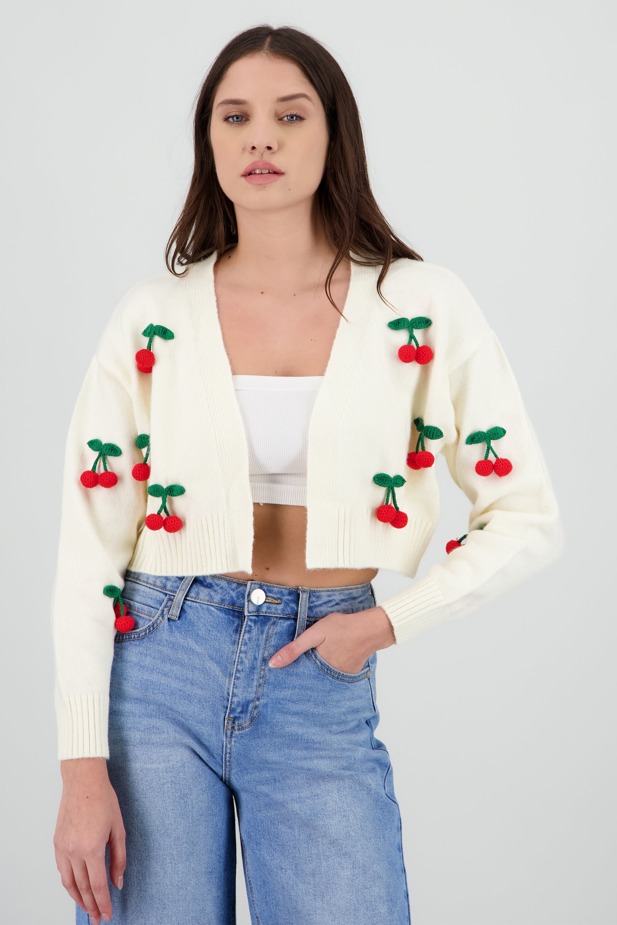 Cardigan cerezas 3d HUESO