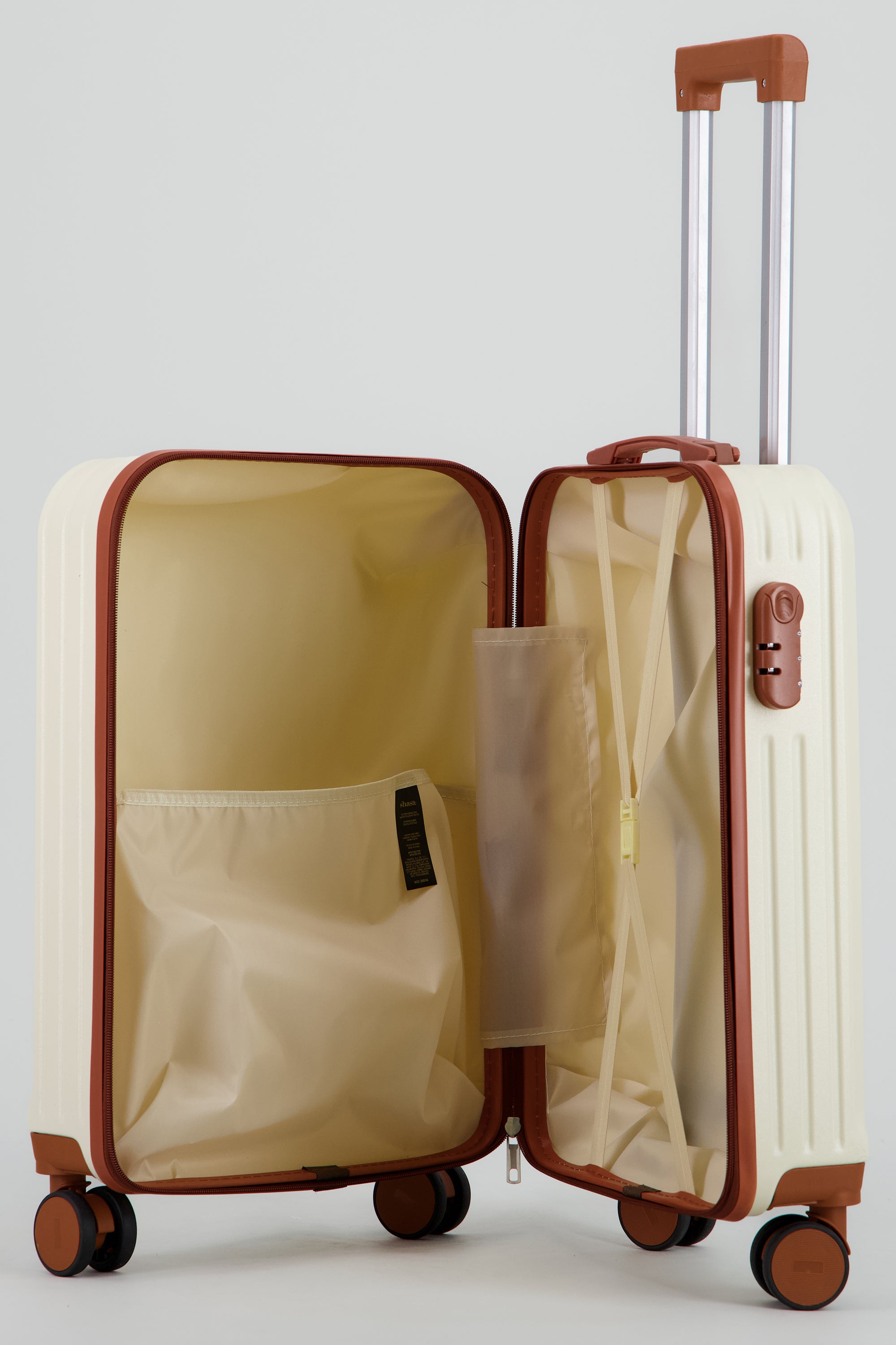 Maleta bicolor rayas BEIGE