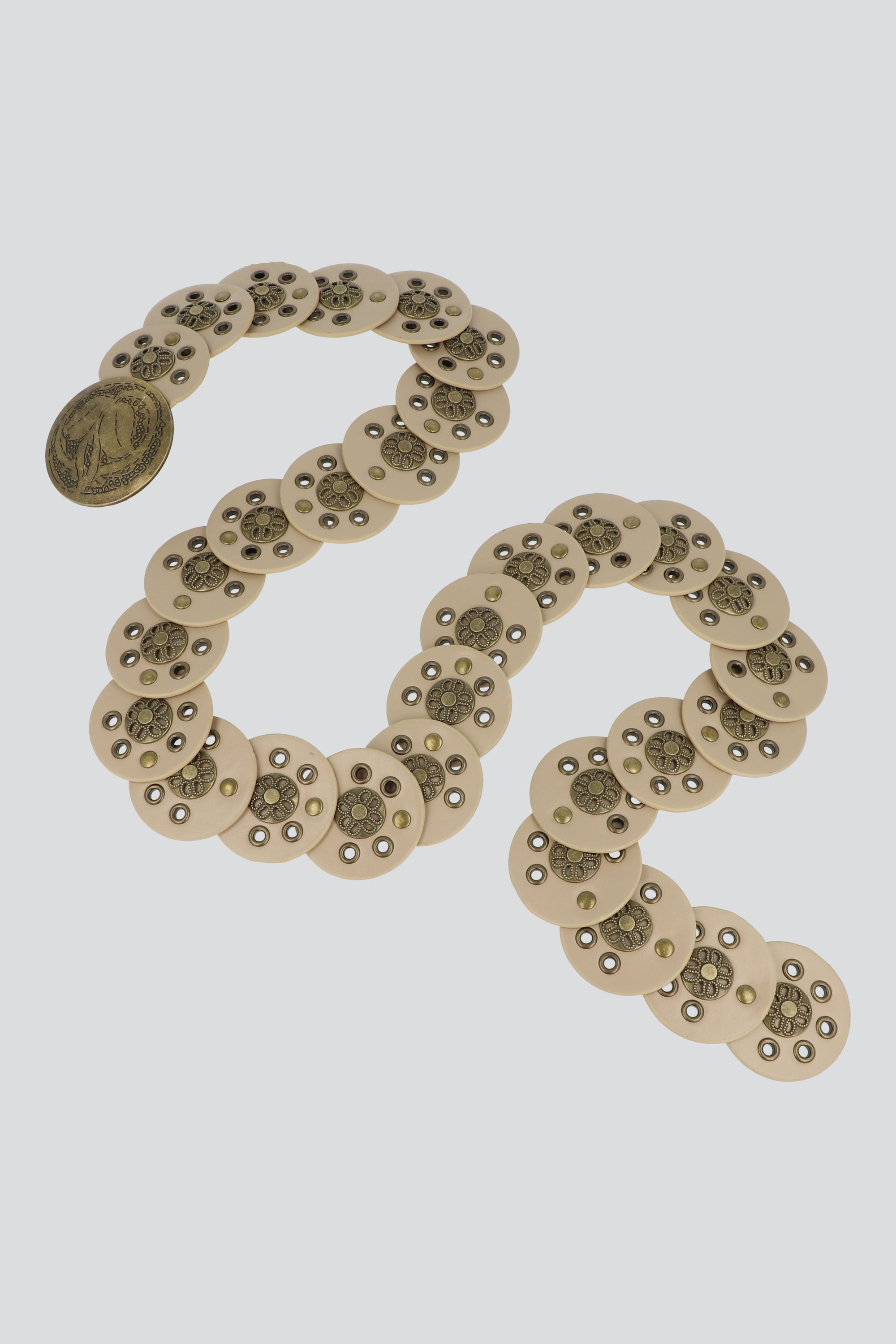 Cinturon boho multicirculo BEIGE