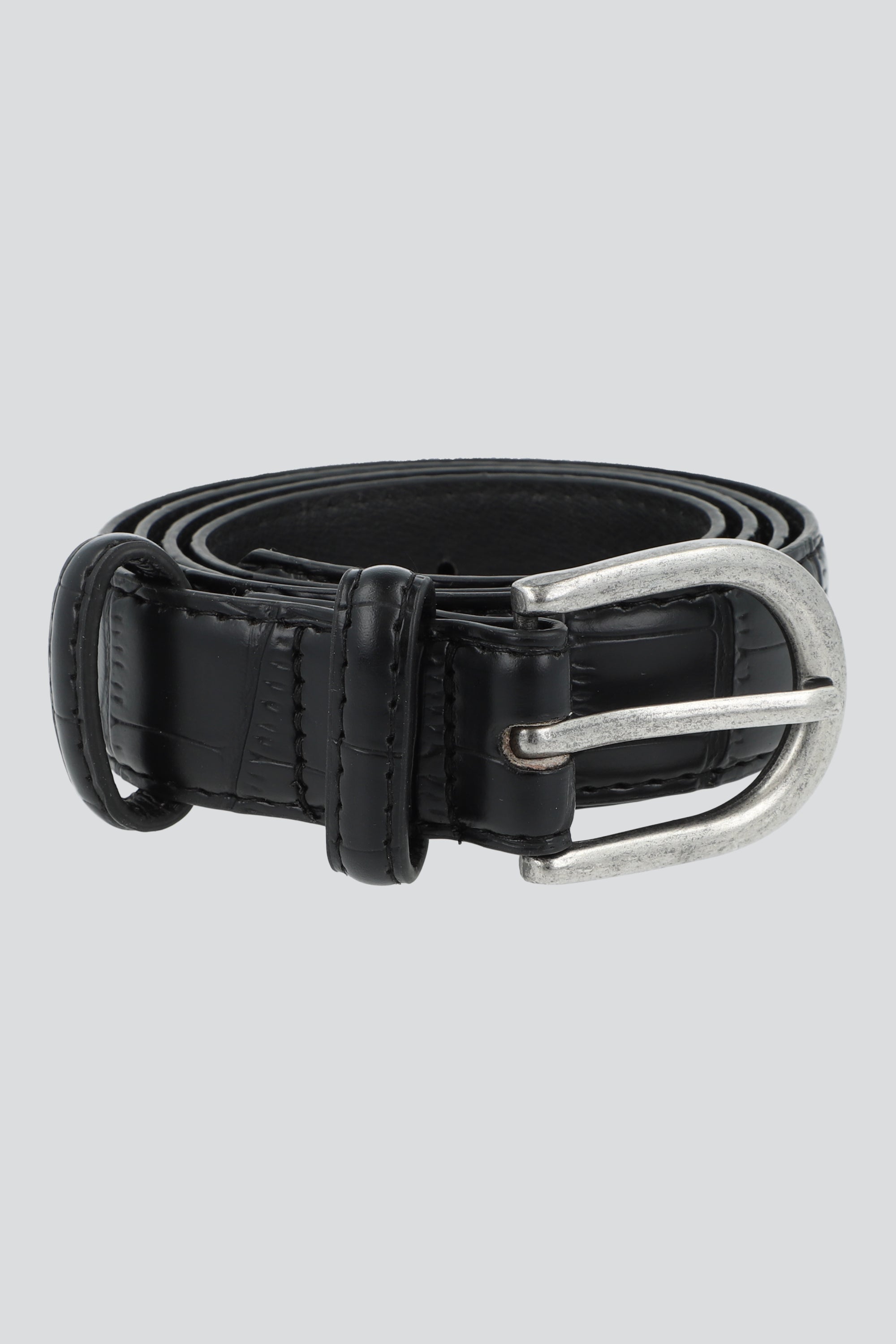 Cinturon textura croco NEGRO