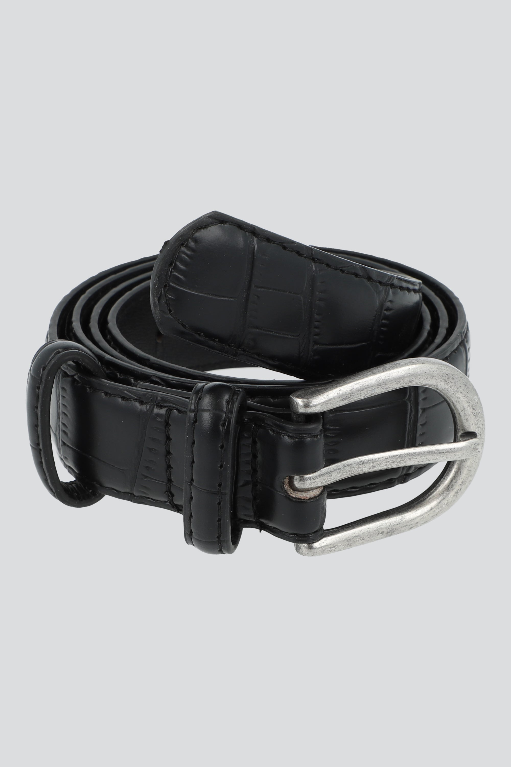 Cinturon textura croco NEGRO