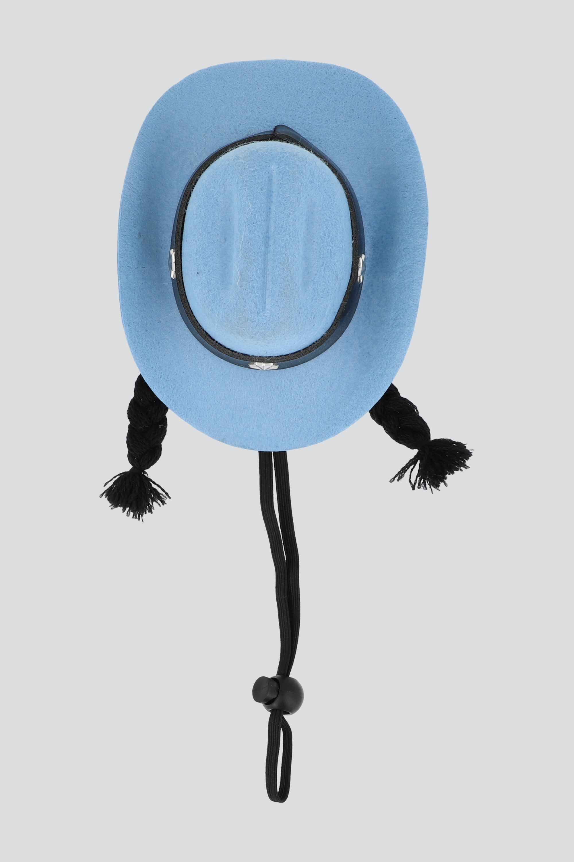 Sombrero trenzas mascota AZUL