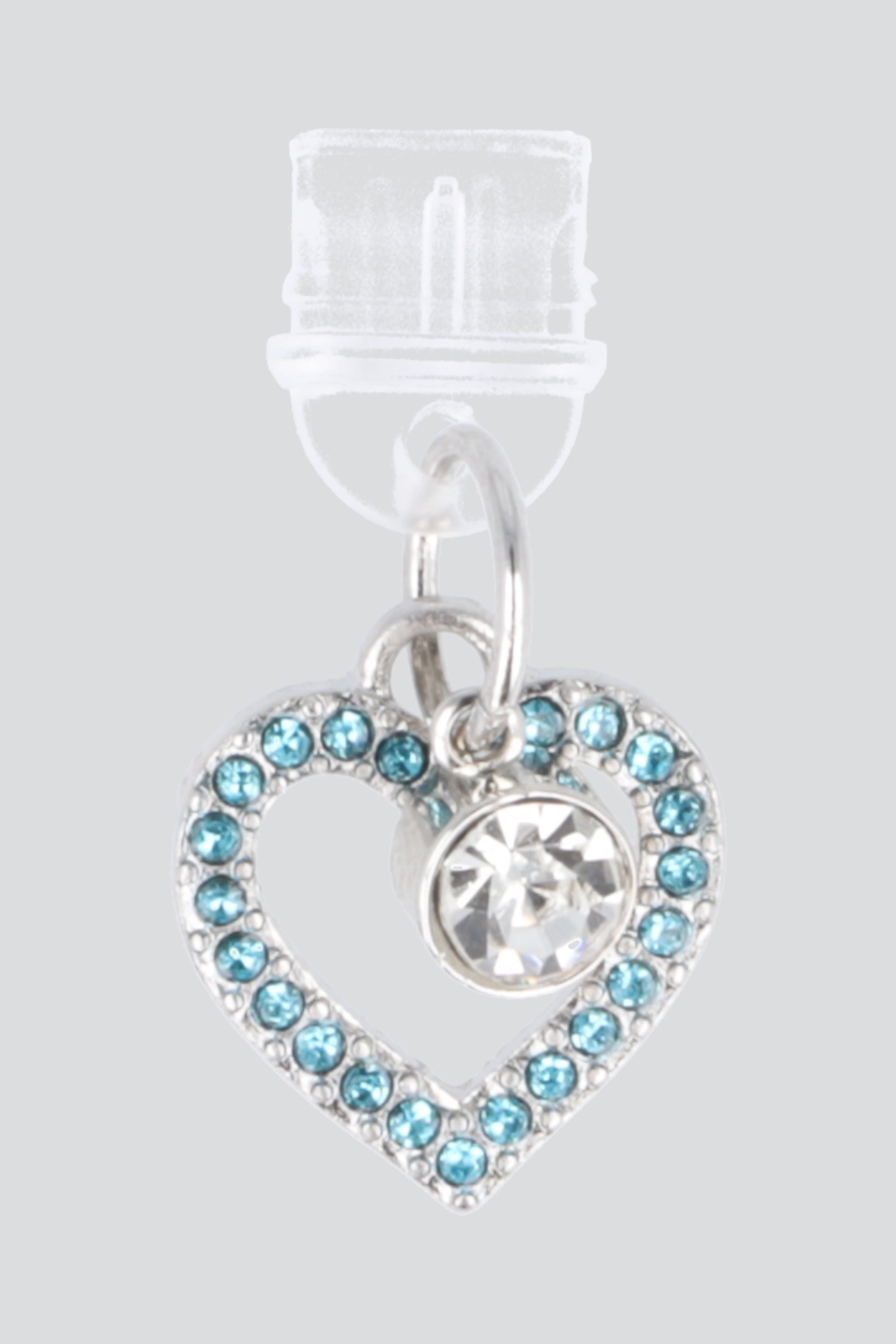 Charm cel corazon brillos AZUL