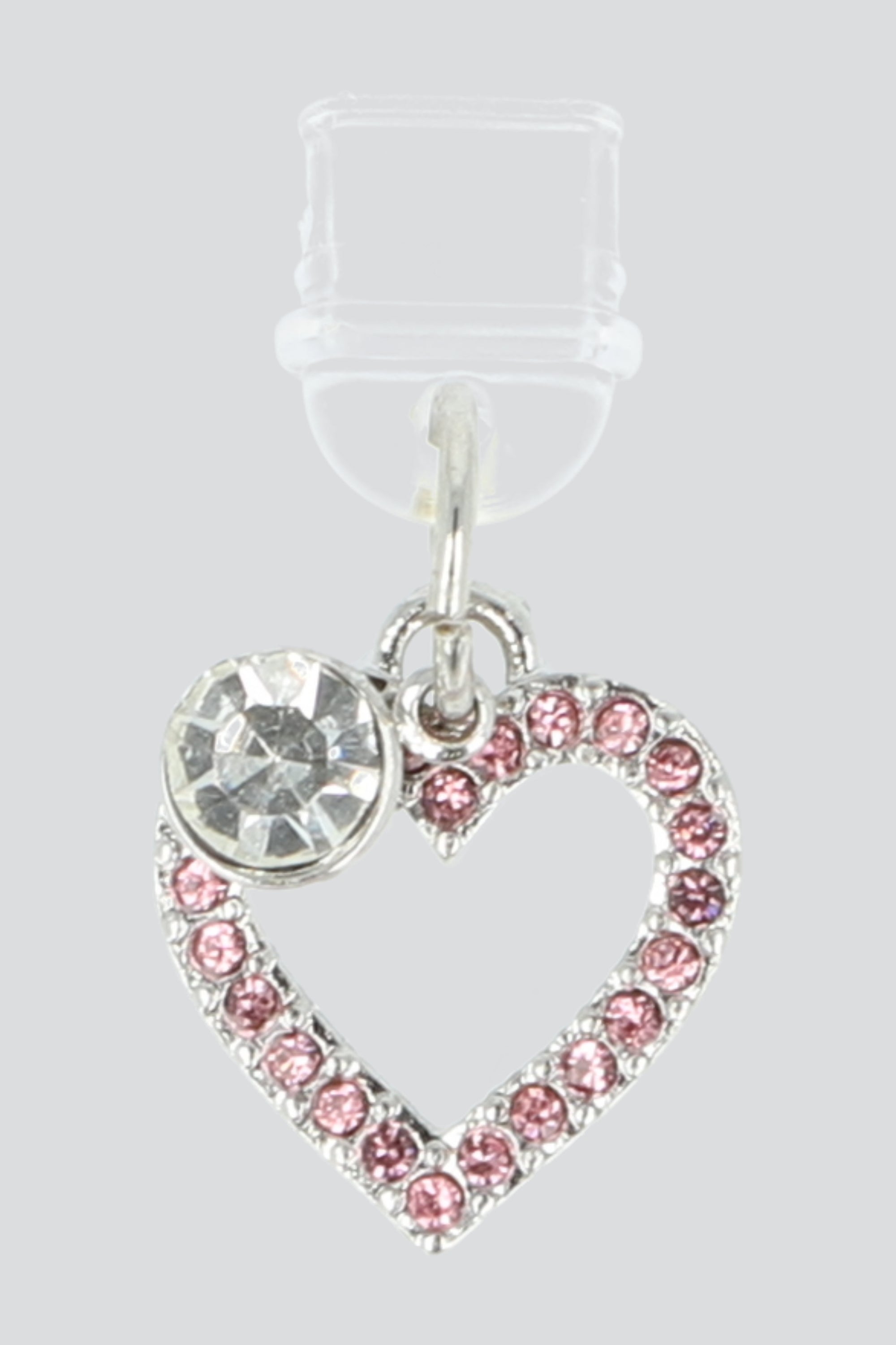 Charm cel corazon brillos ROSA