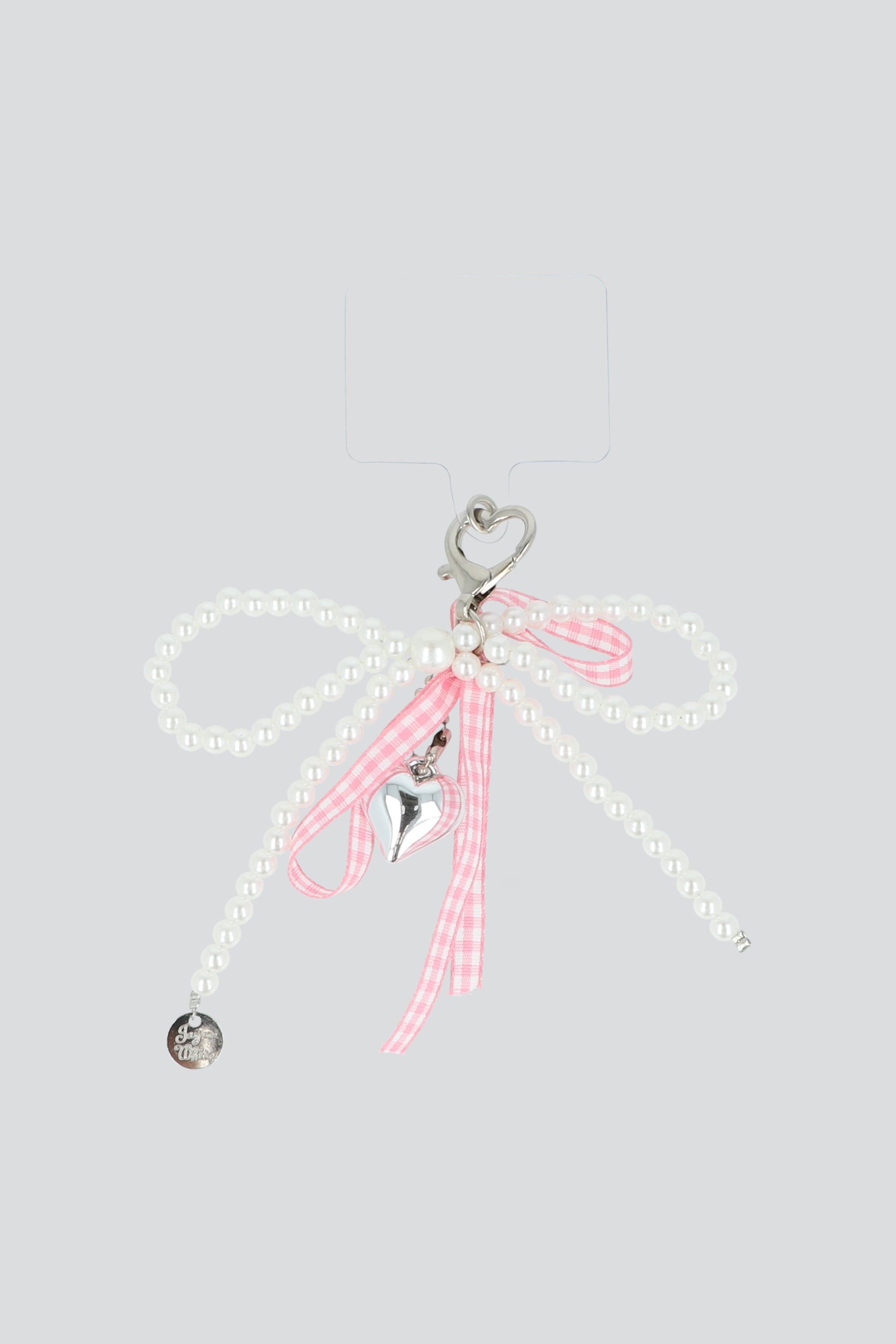 Correa cel moño perlas liston ROSA
