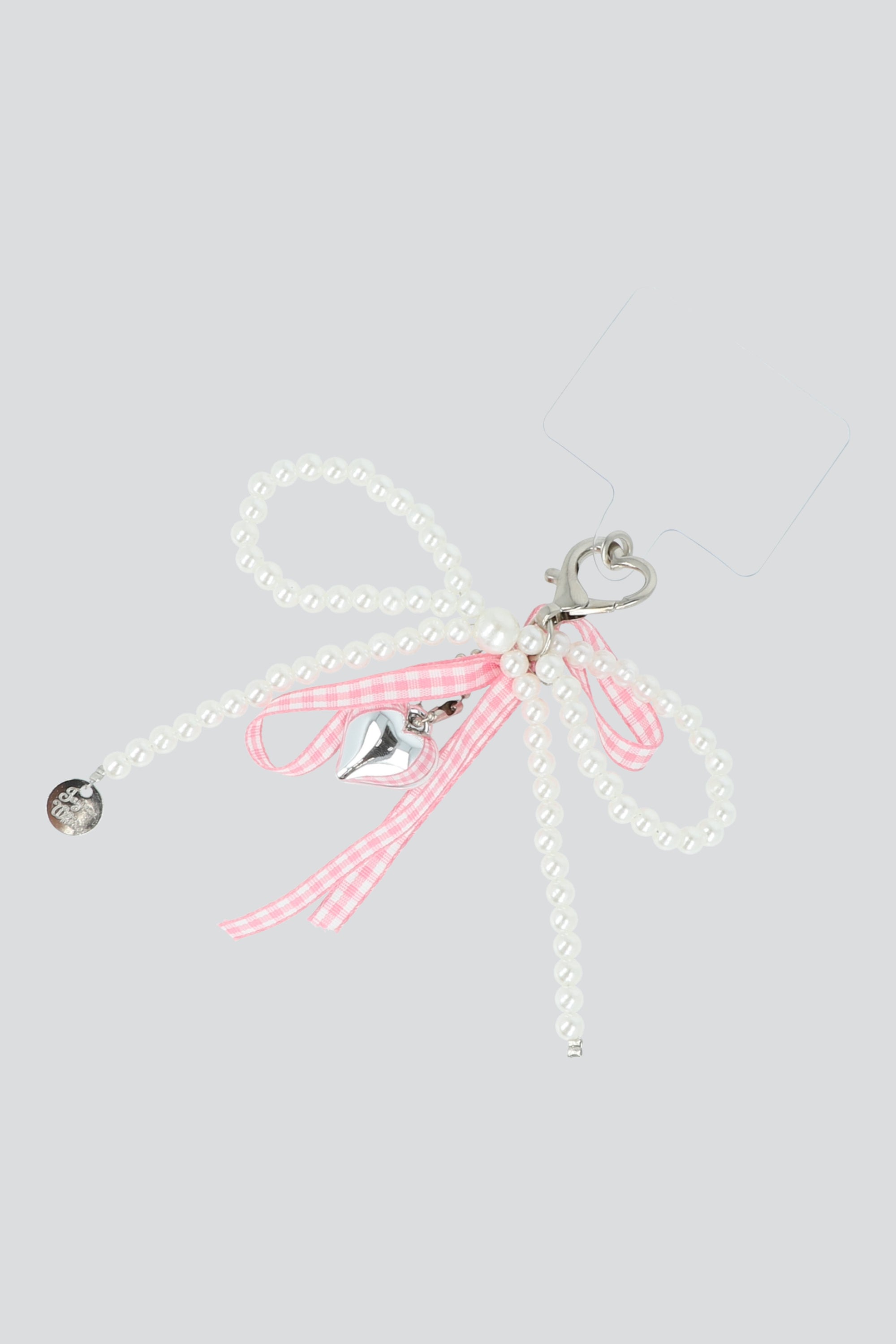 Correa cel moño perlas liston ROSA