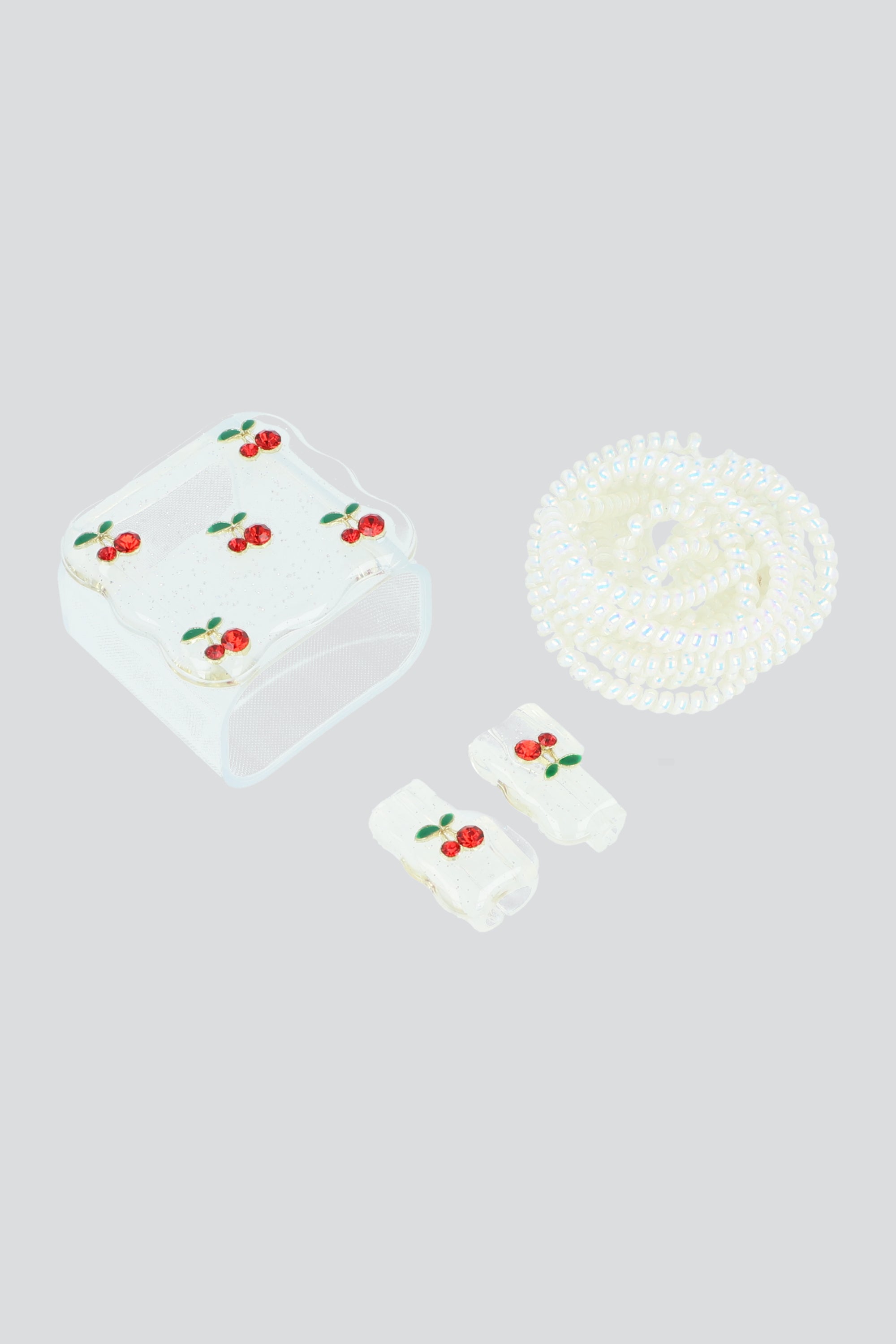 Set cubrecargador cerezas ROJO