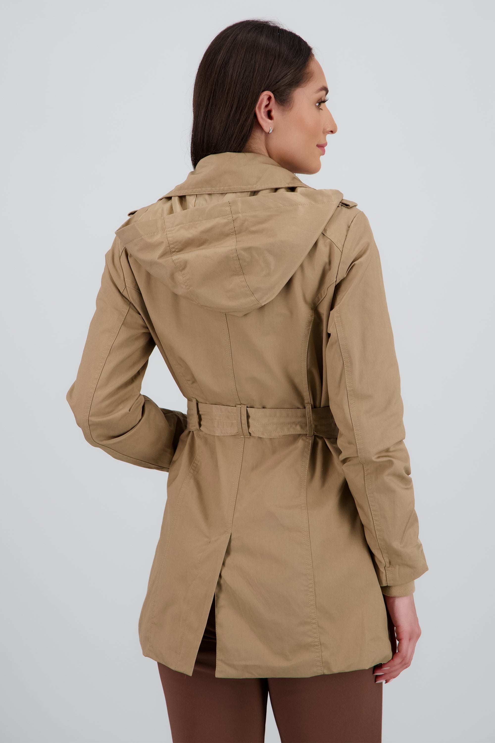 Gabardina con gorro KHAKI