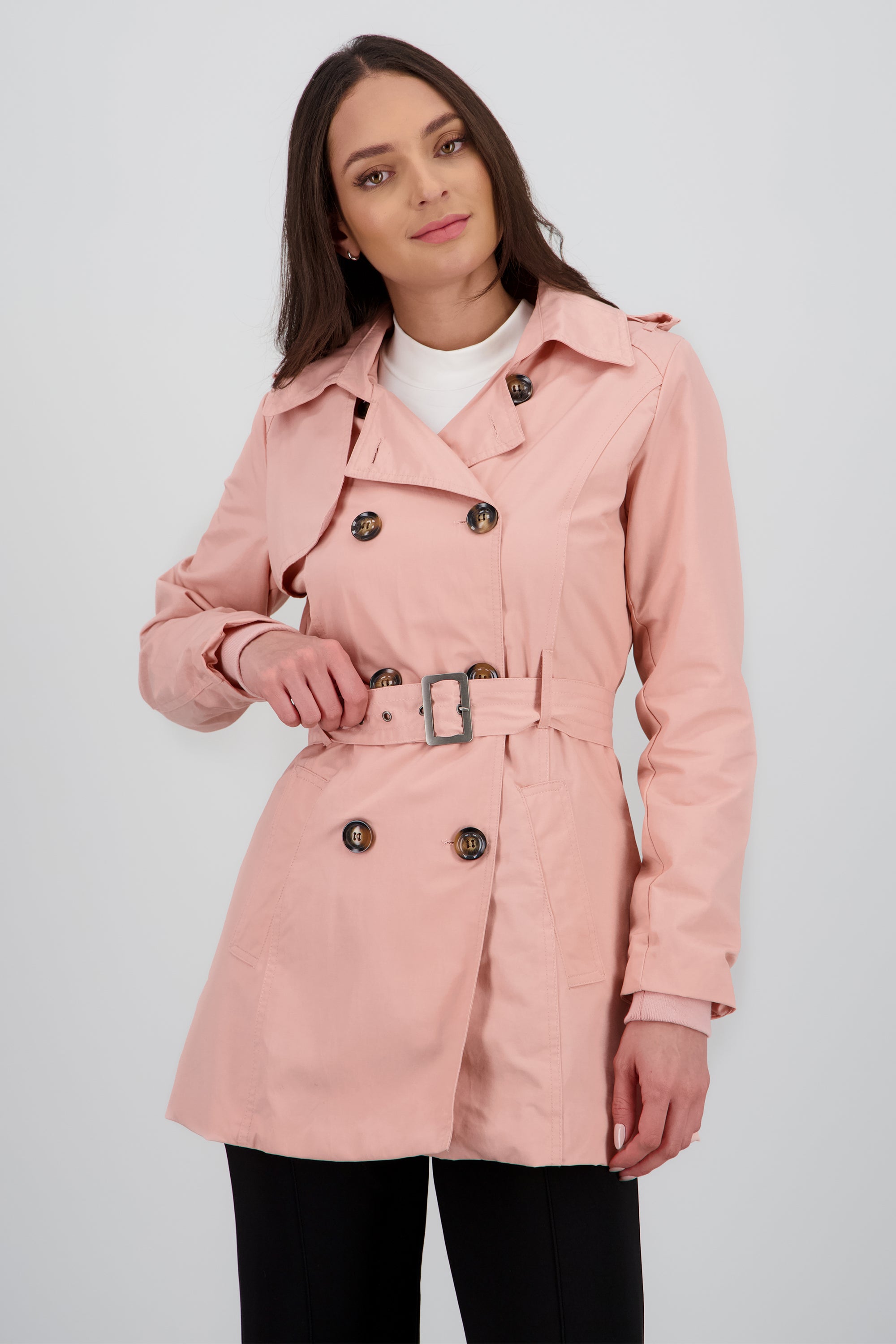 Gabardina con gorro PALO DE ROSA