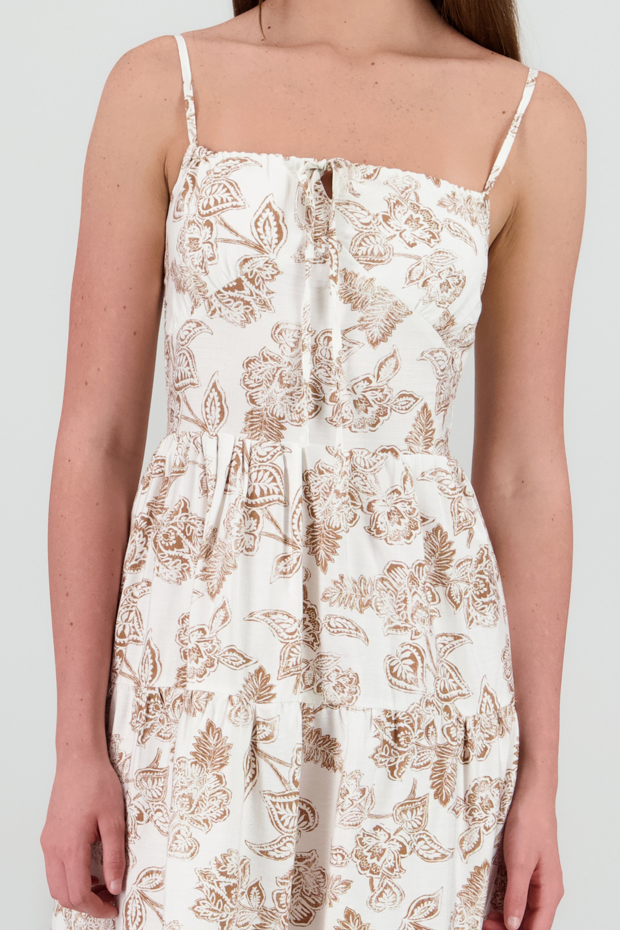Vestido midi tirantes estampado flores CAFE COMBO