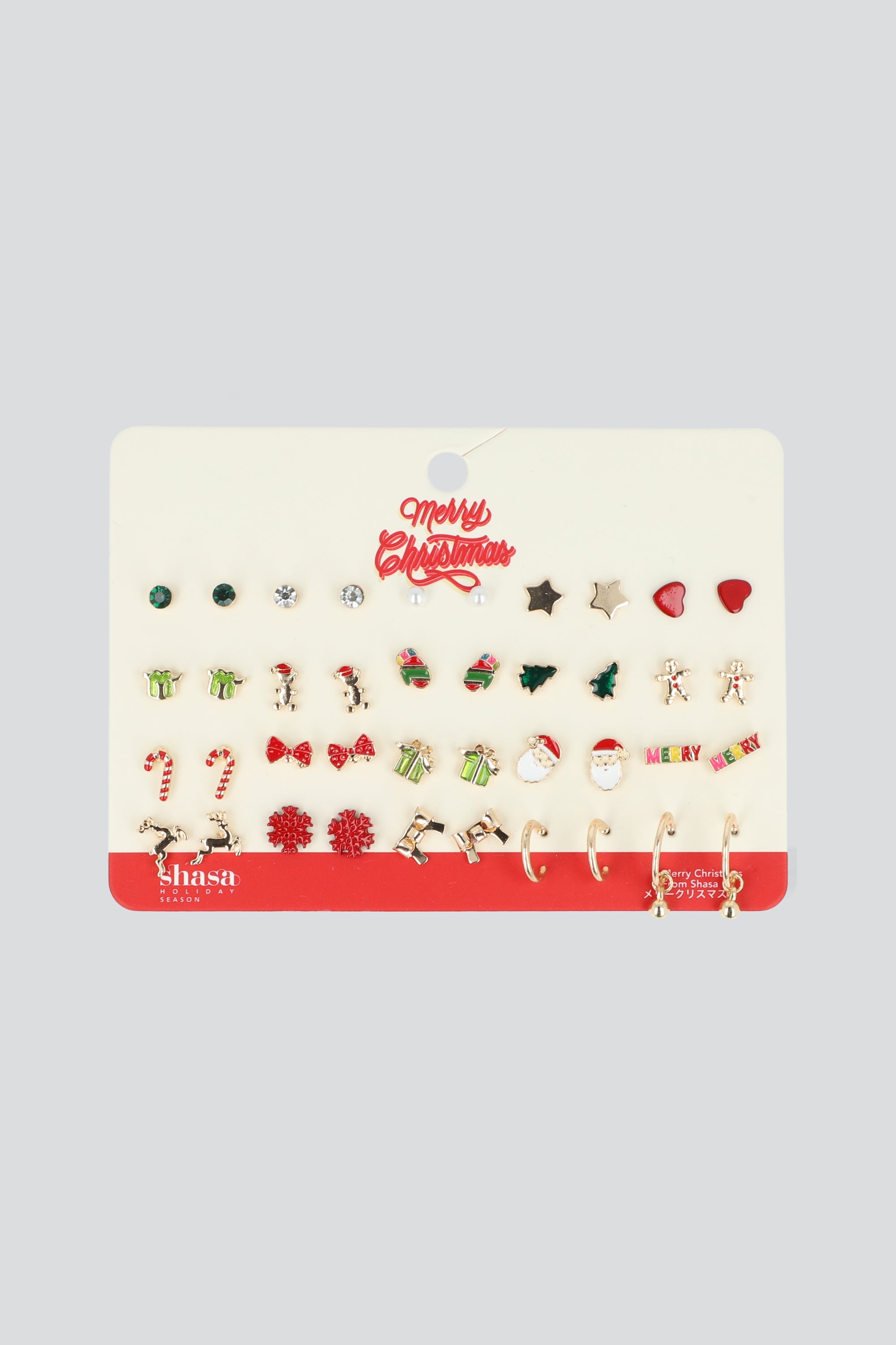 20 PR ARETES FIGURAS NAVIDEÑAS ORO