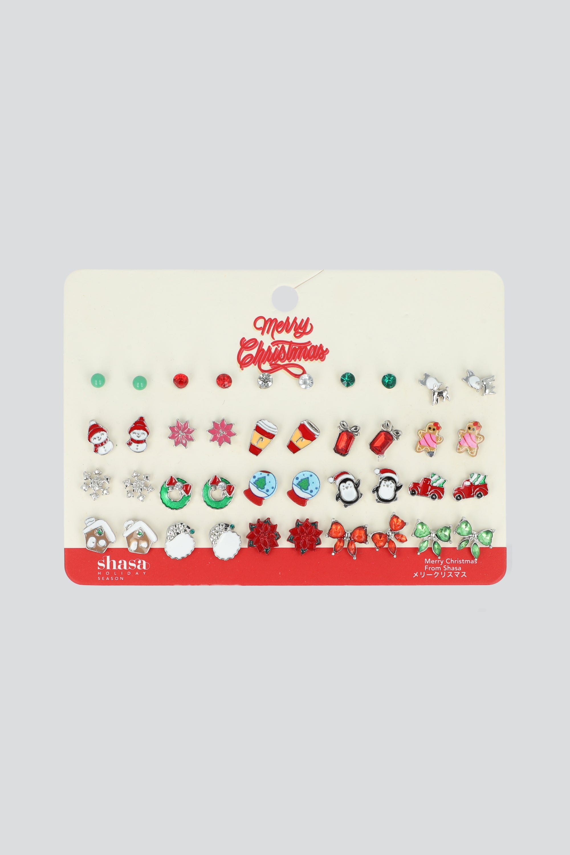 20 PR ARETES NAVIDEÑOS MIX PLATA