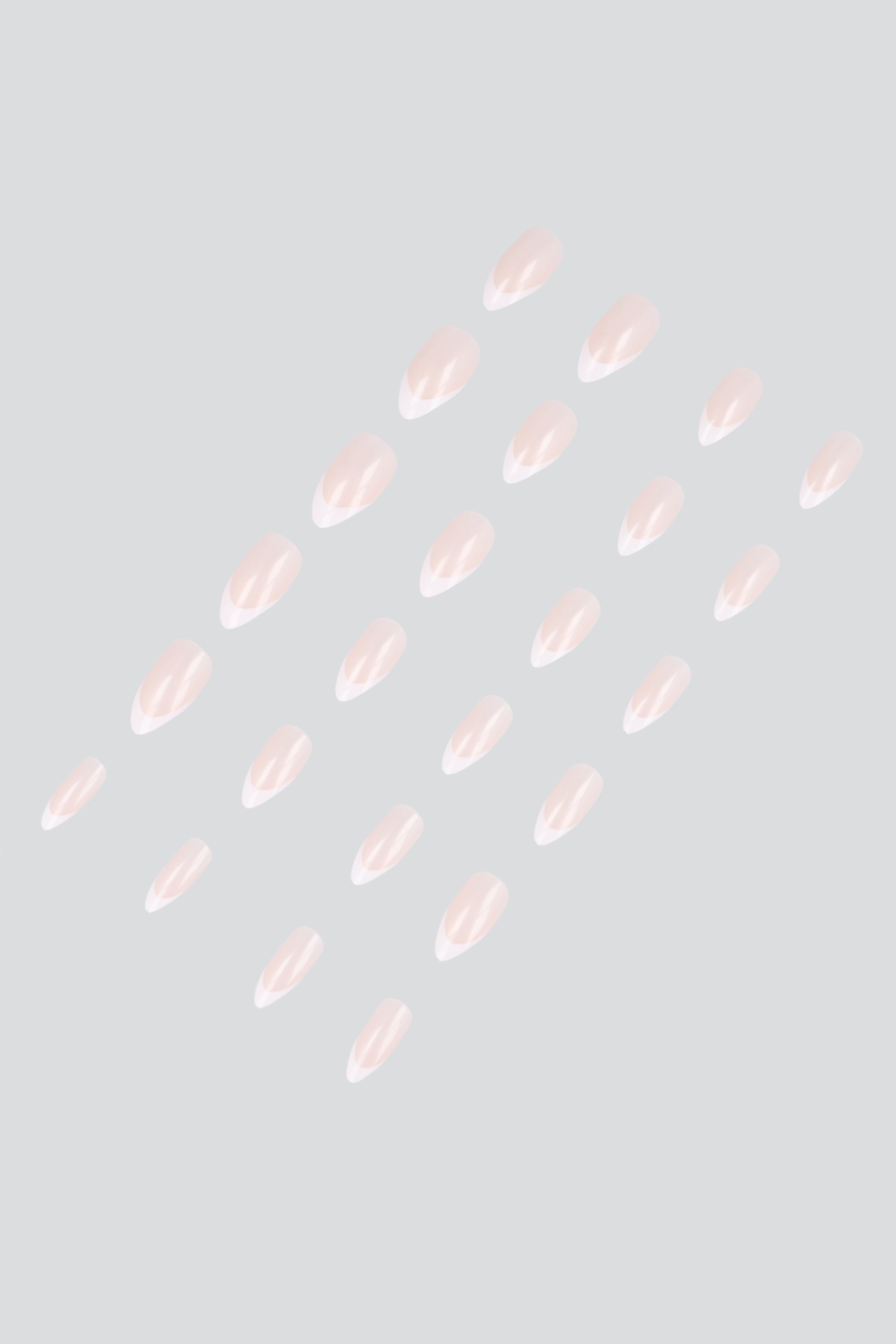 Set 24 uñas mani frances clasico BLANCO