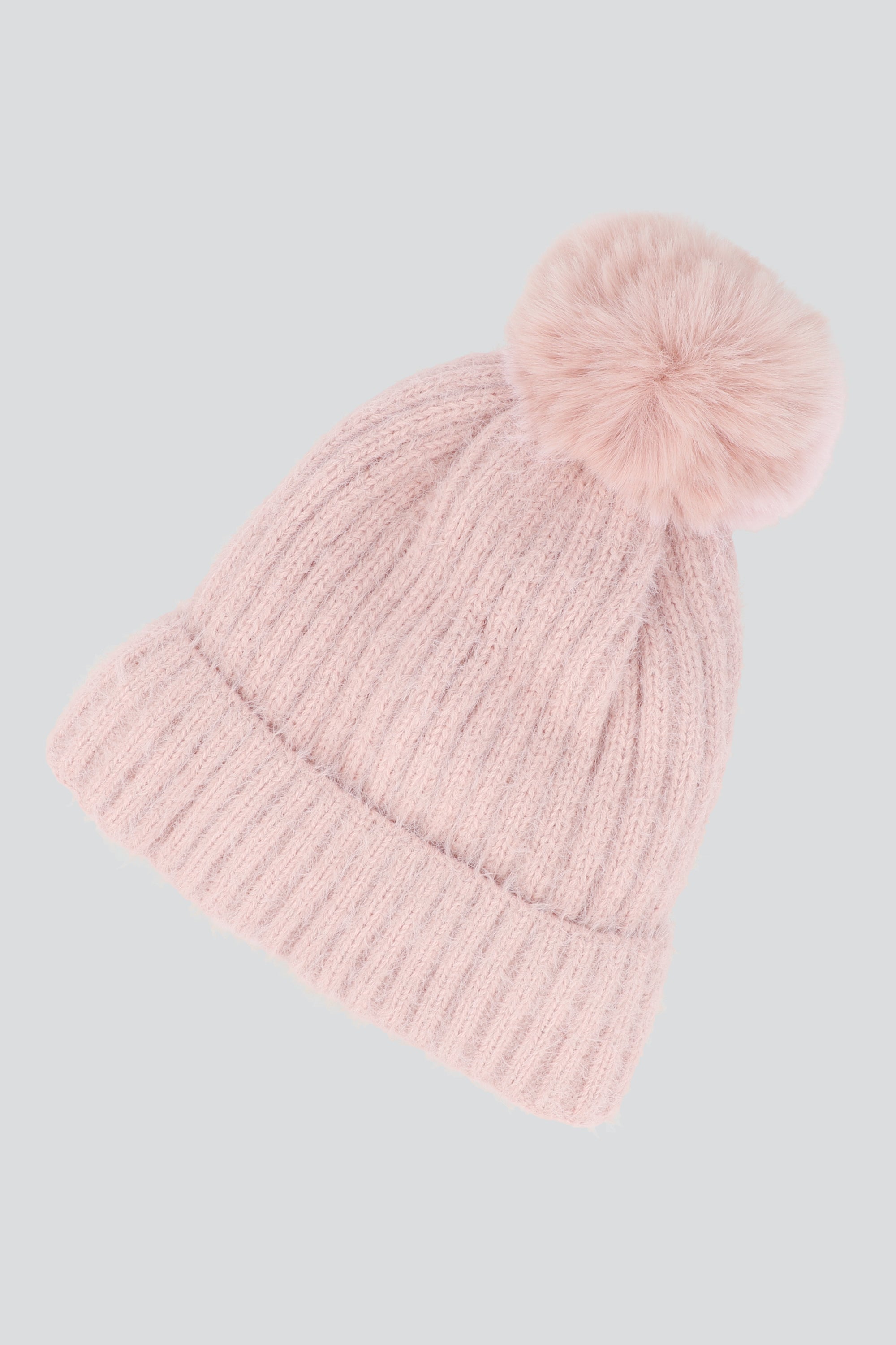 Beanie tejido fluffy ROSA