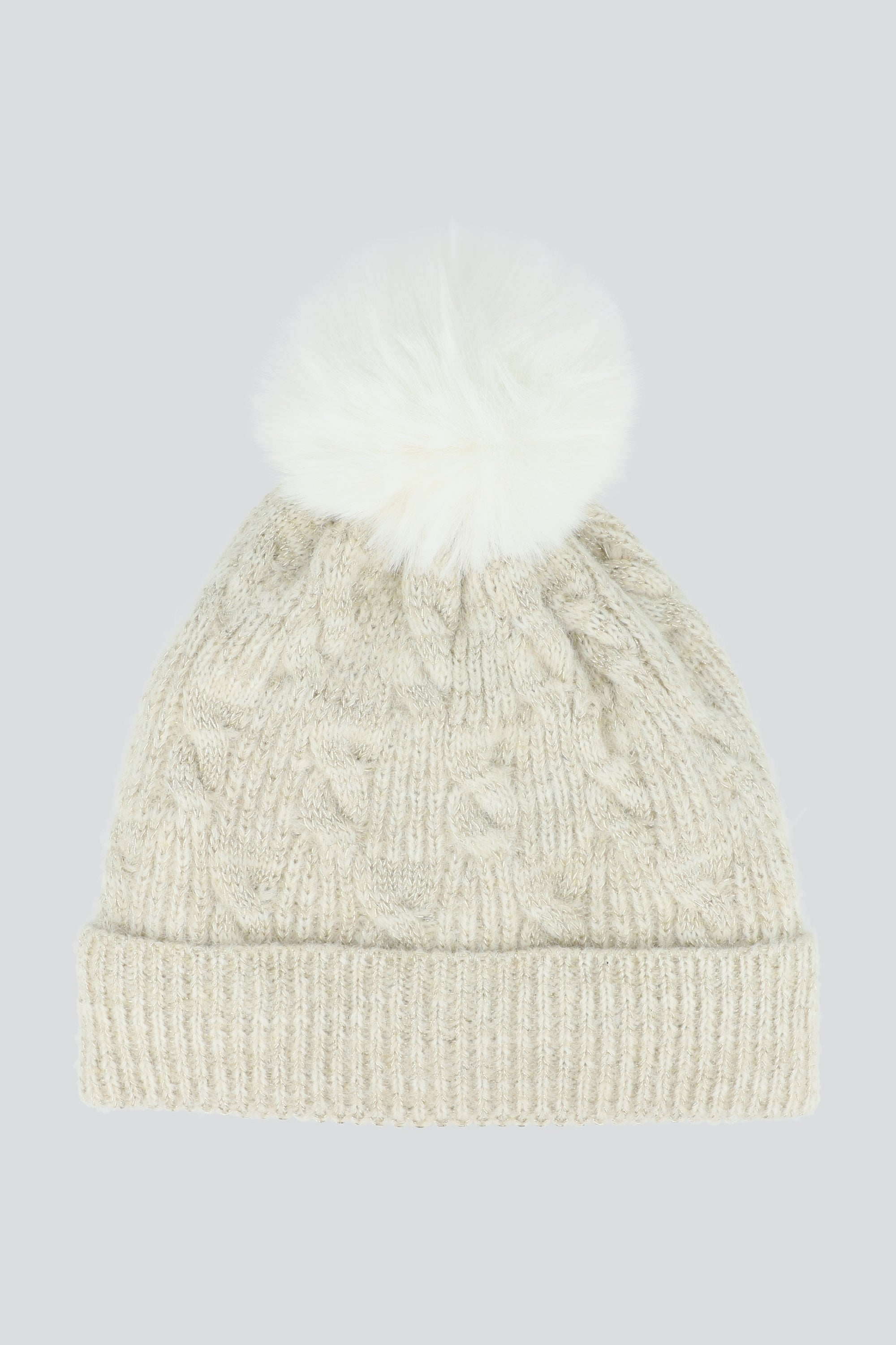 Beanie trenza zigzag HUESO