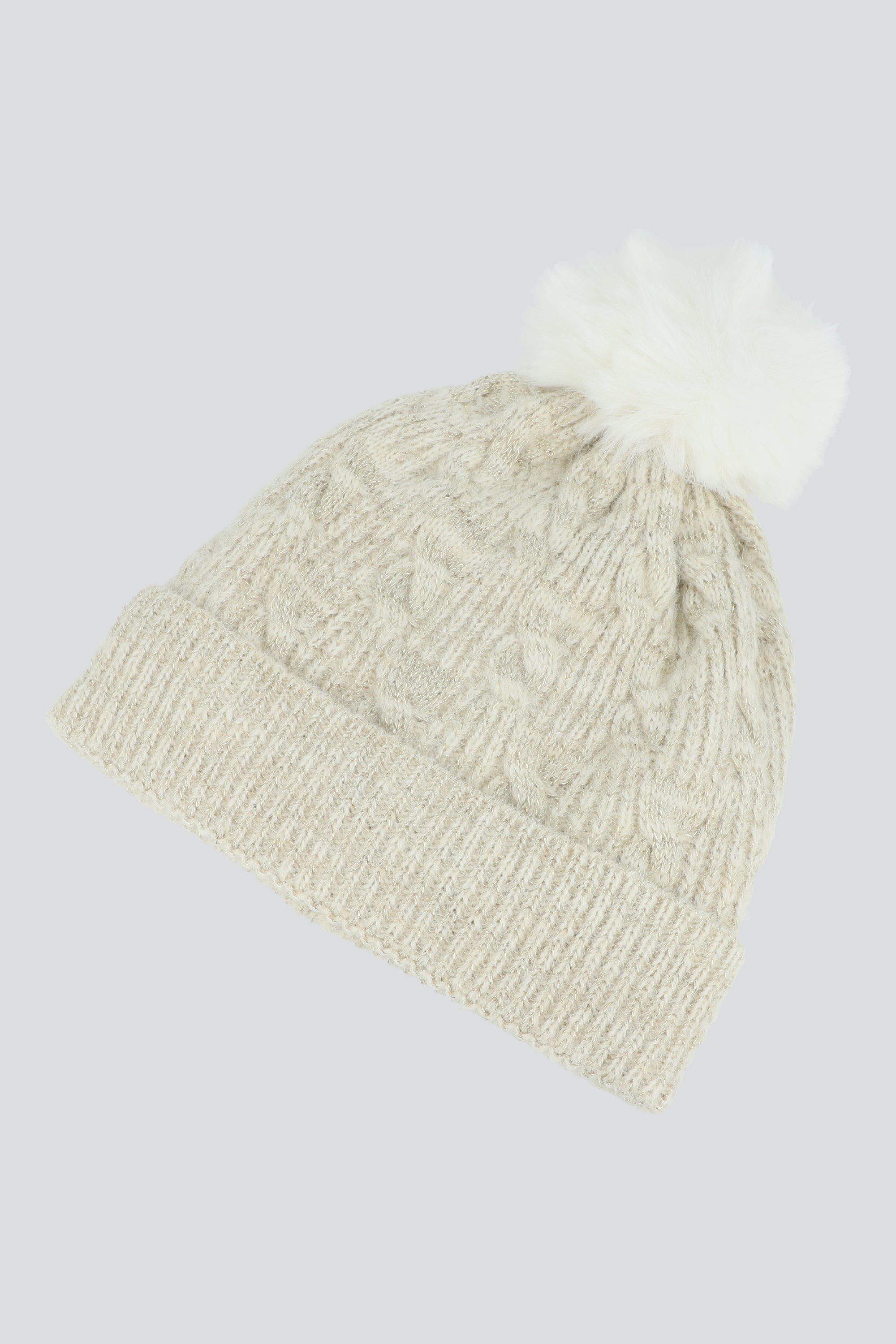 Beanie trenza zigzag HUESO