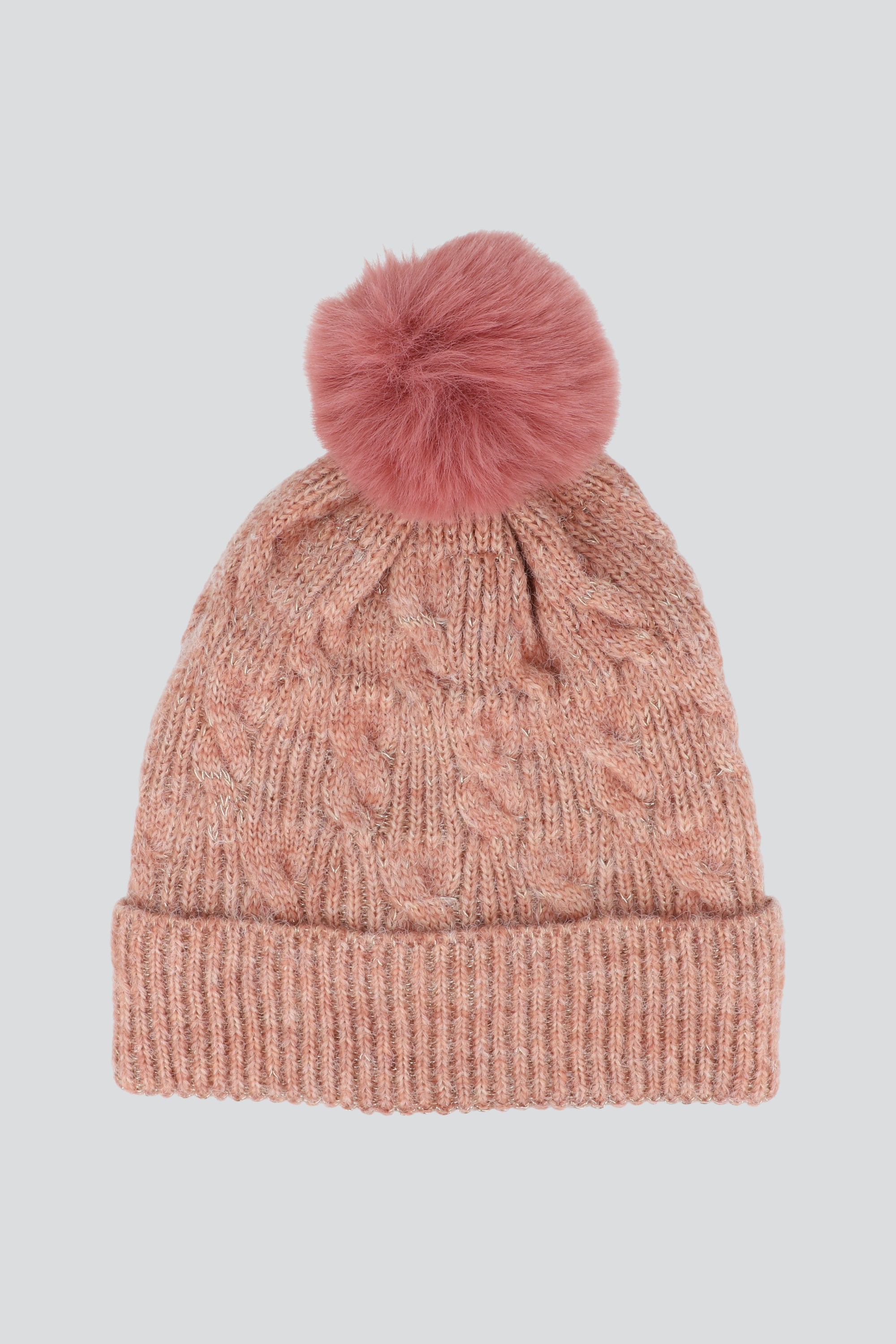 Beanie trenza zigzag ROSA