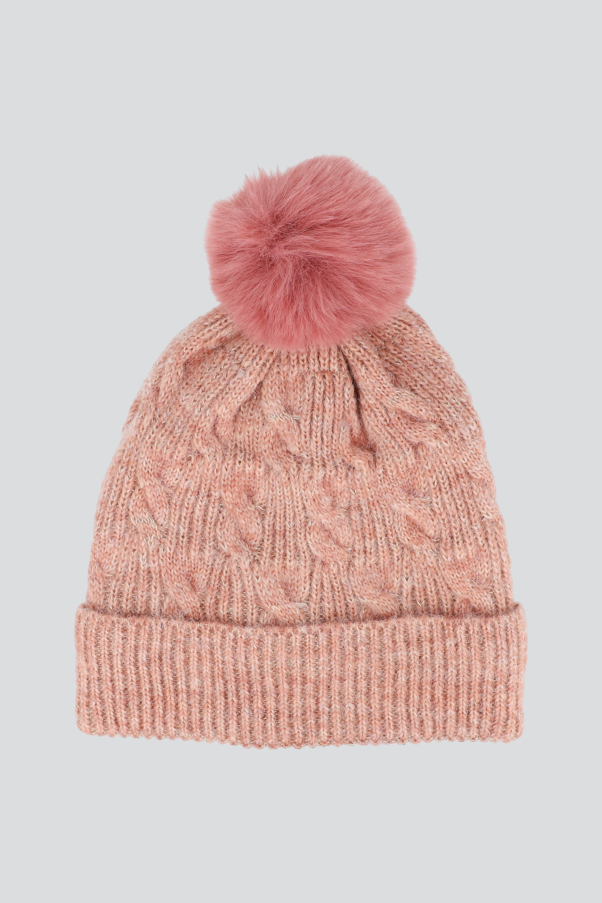 Beanie trenza zigzag ROSA