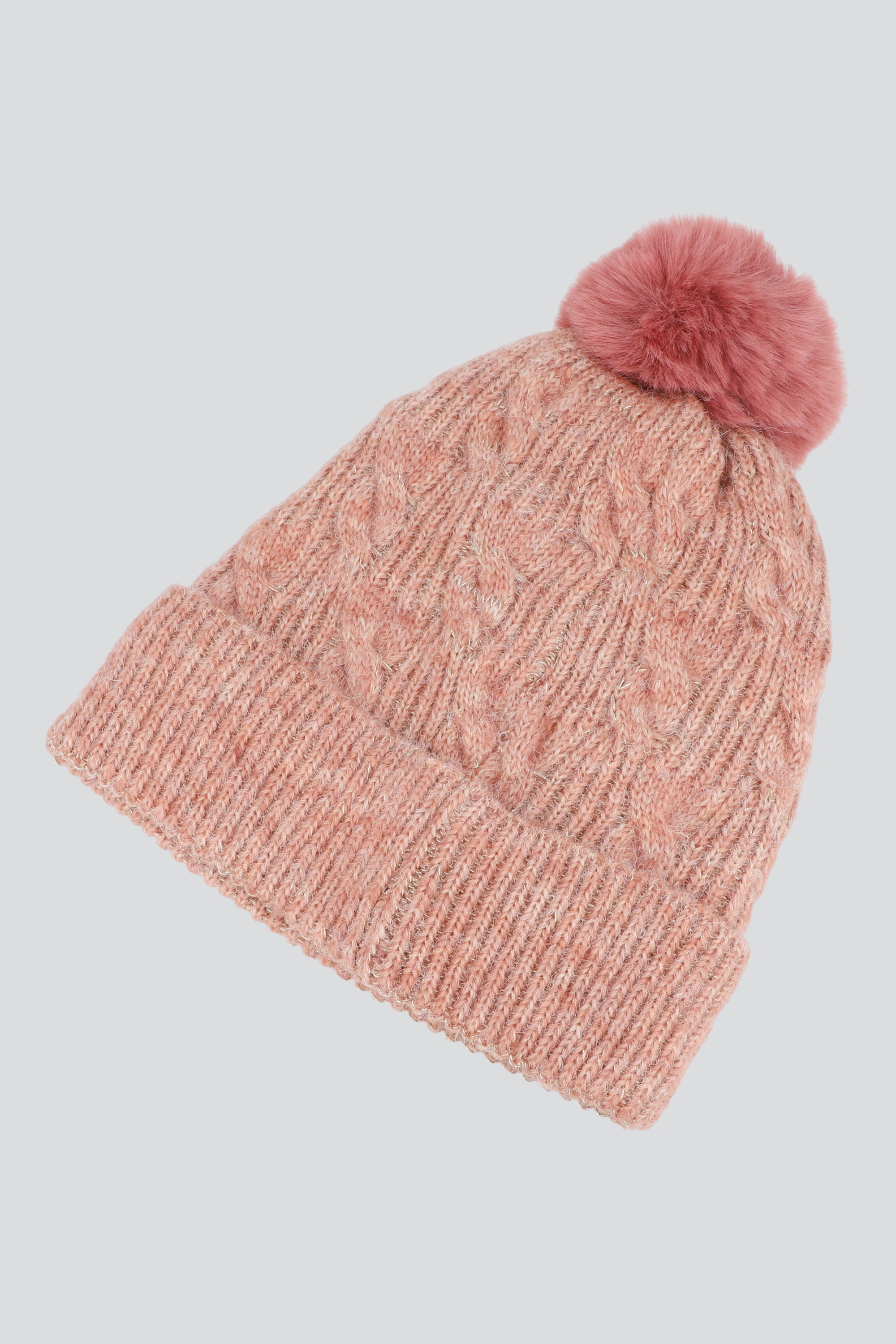 Beanie trenza zigzag ROSA