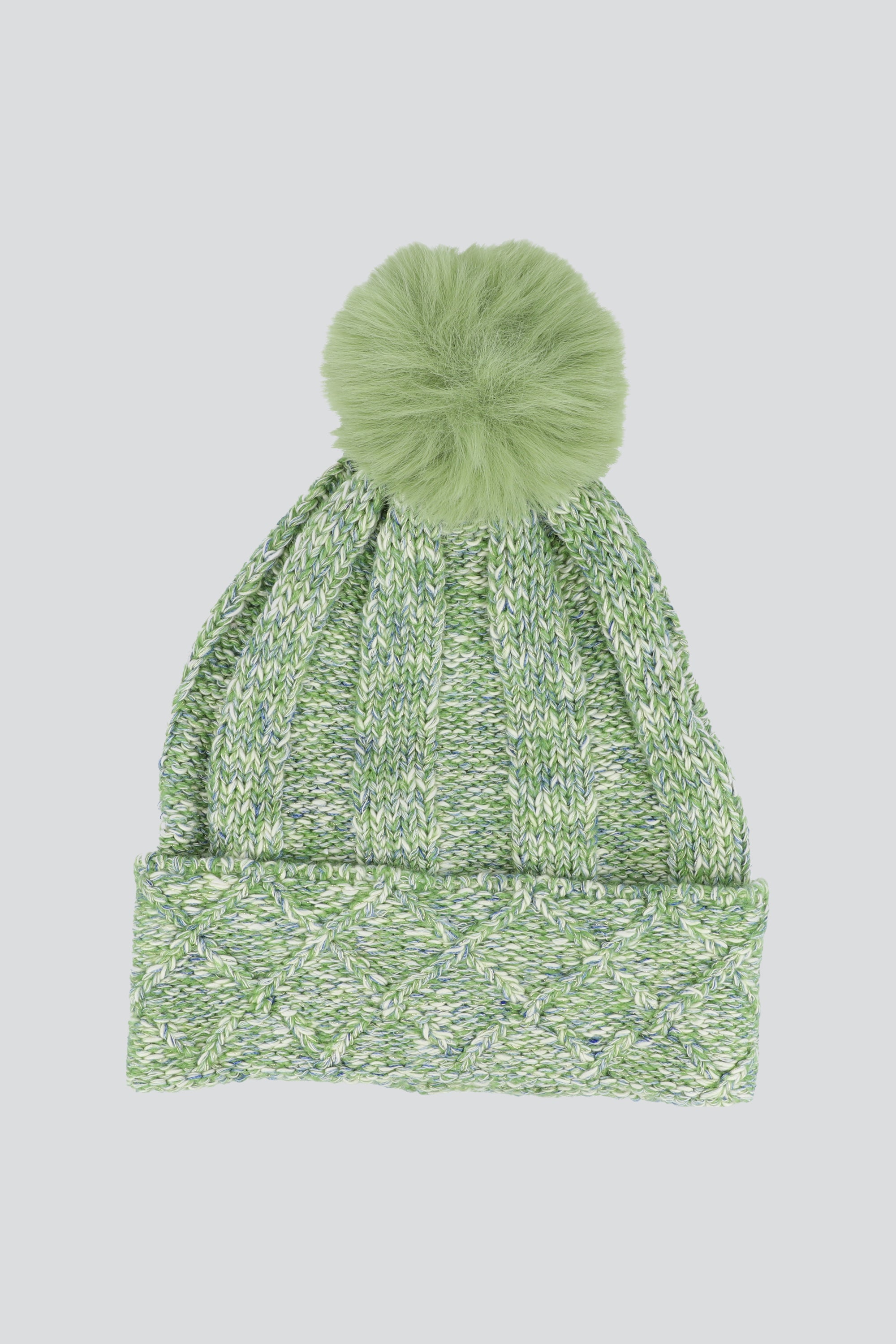 Beanie color jaspe fluffy VERDE