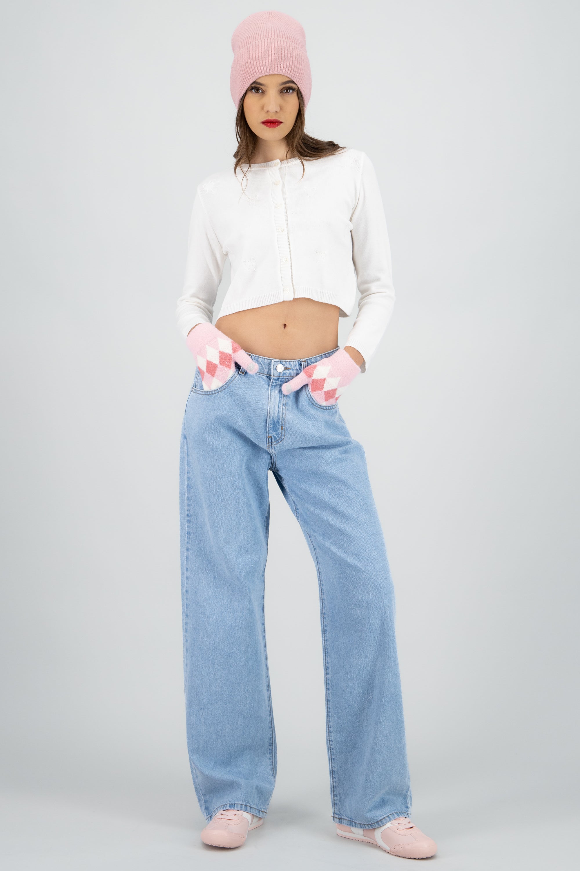 Beanie tejido brillante ROSA