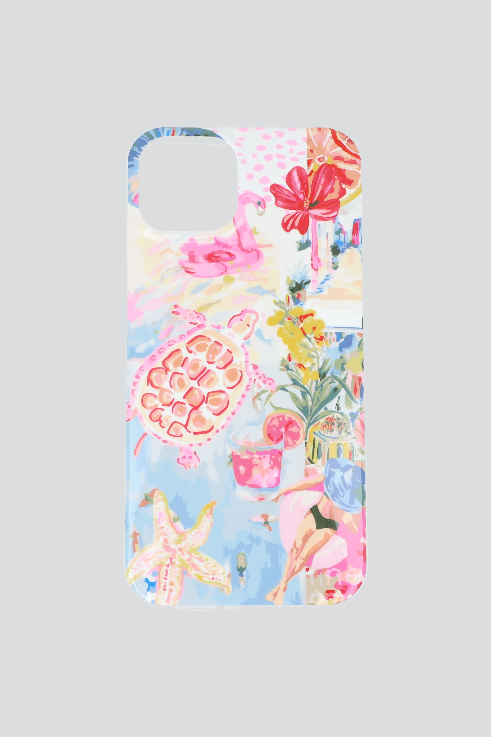 Funda cel iph13 tropical AZUL