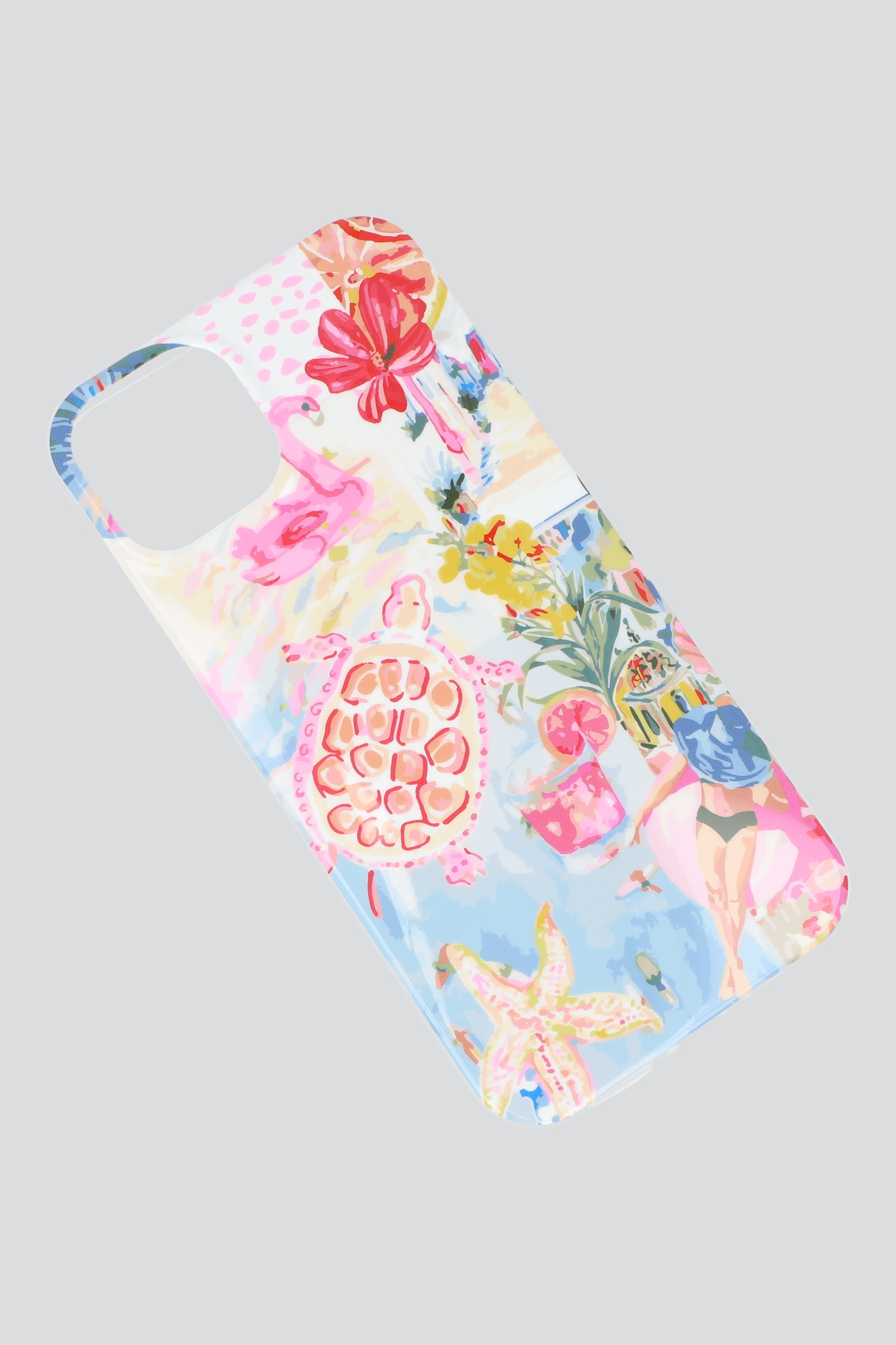 Funda cel iph13 tropical AZUL