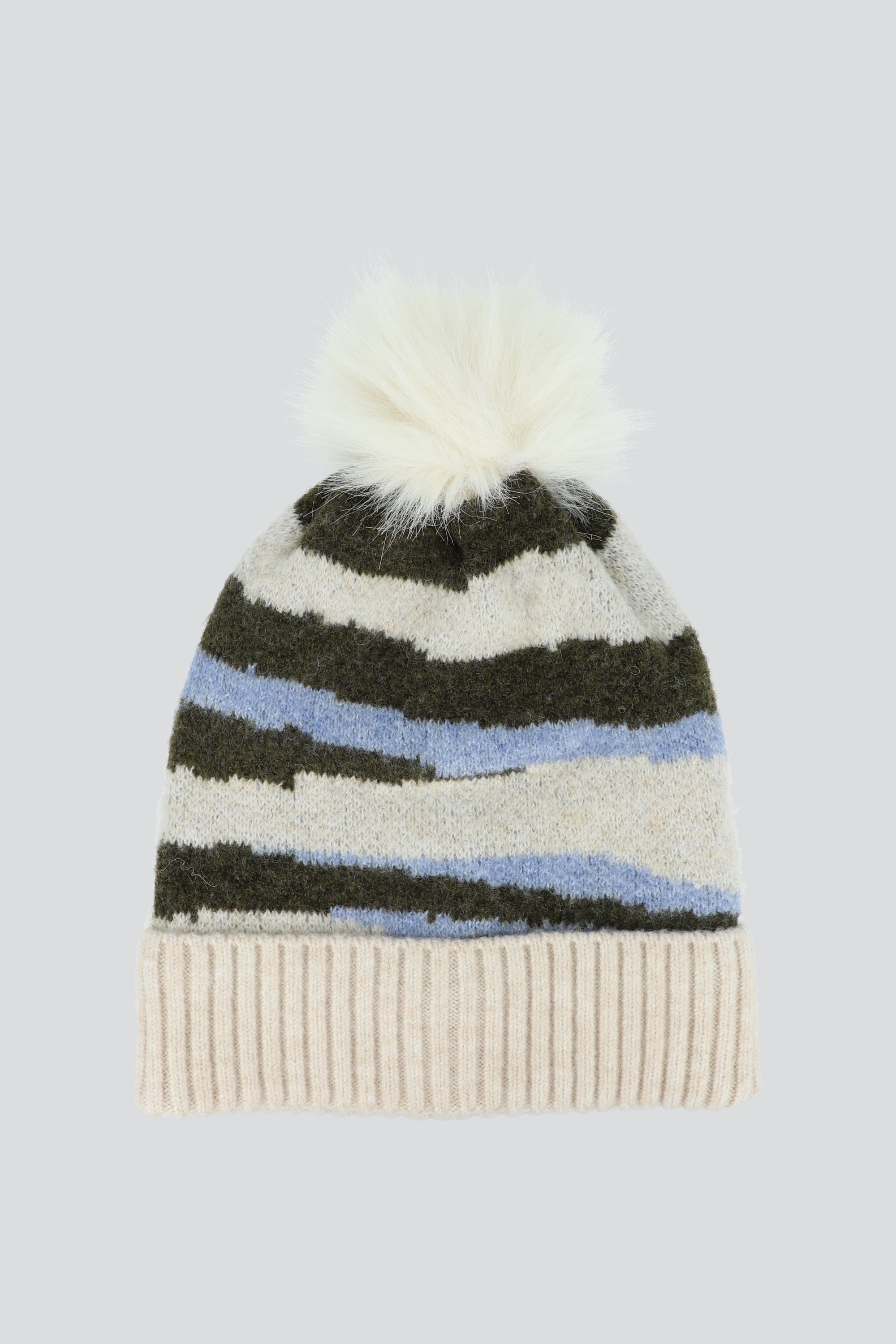 Beanie print rayas BEIGE