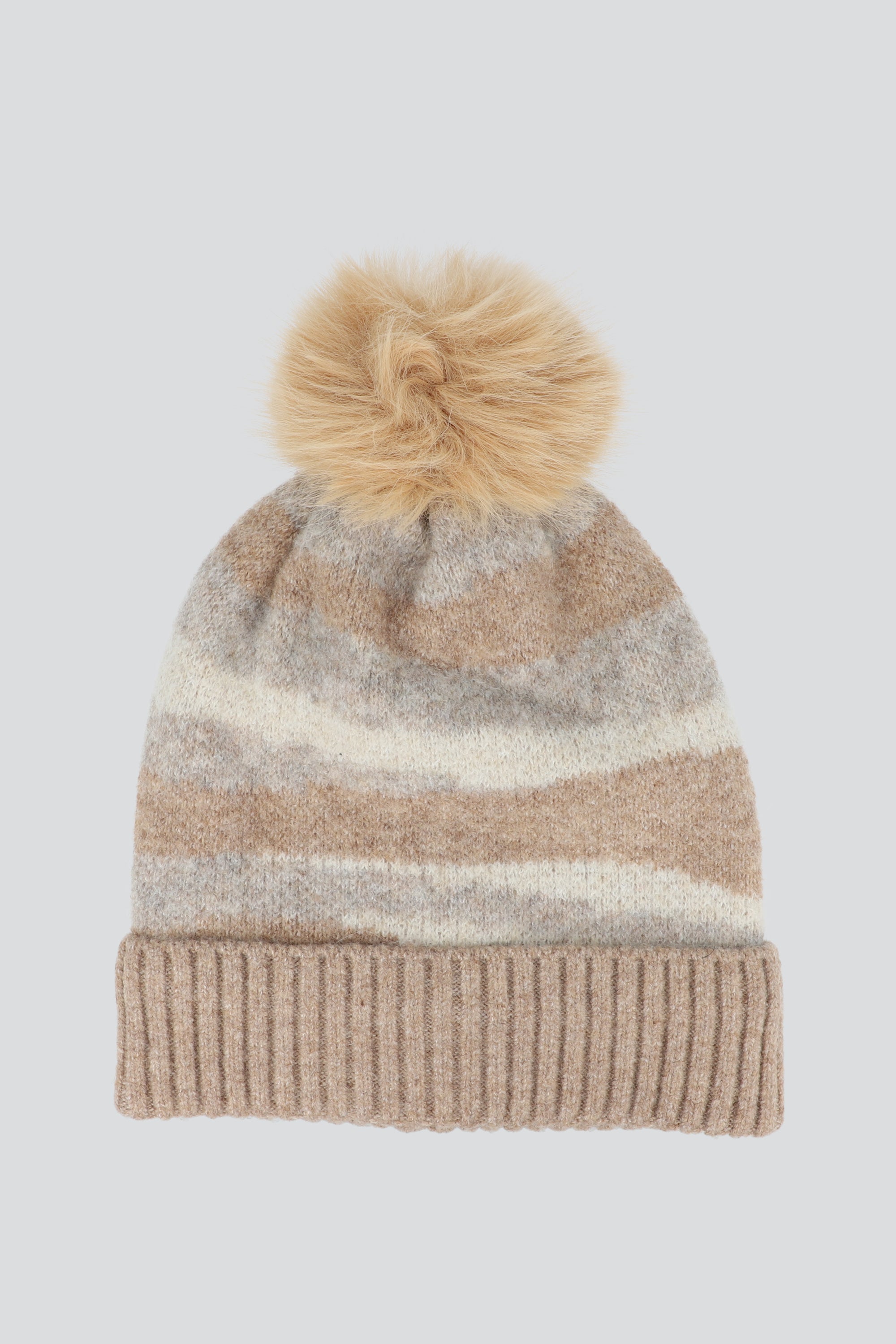 Beanie print rayas CAFE