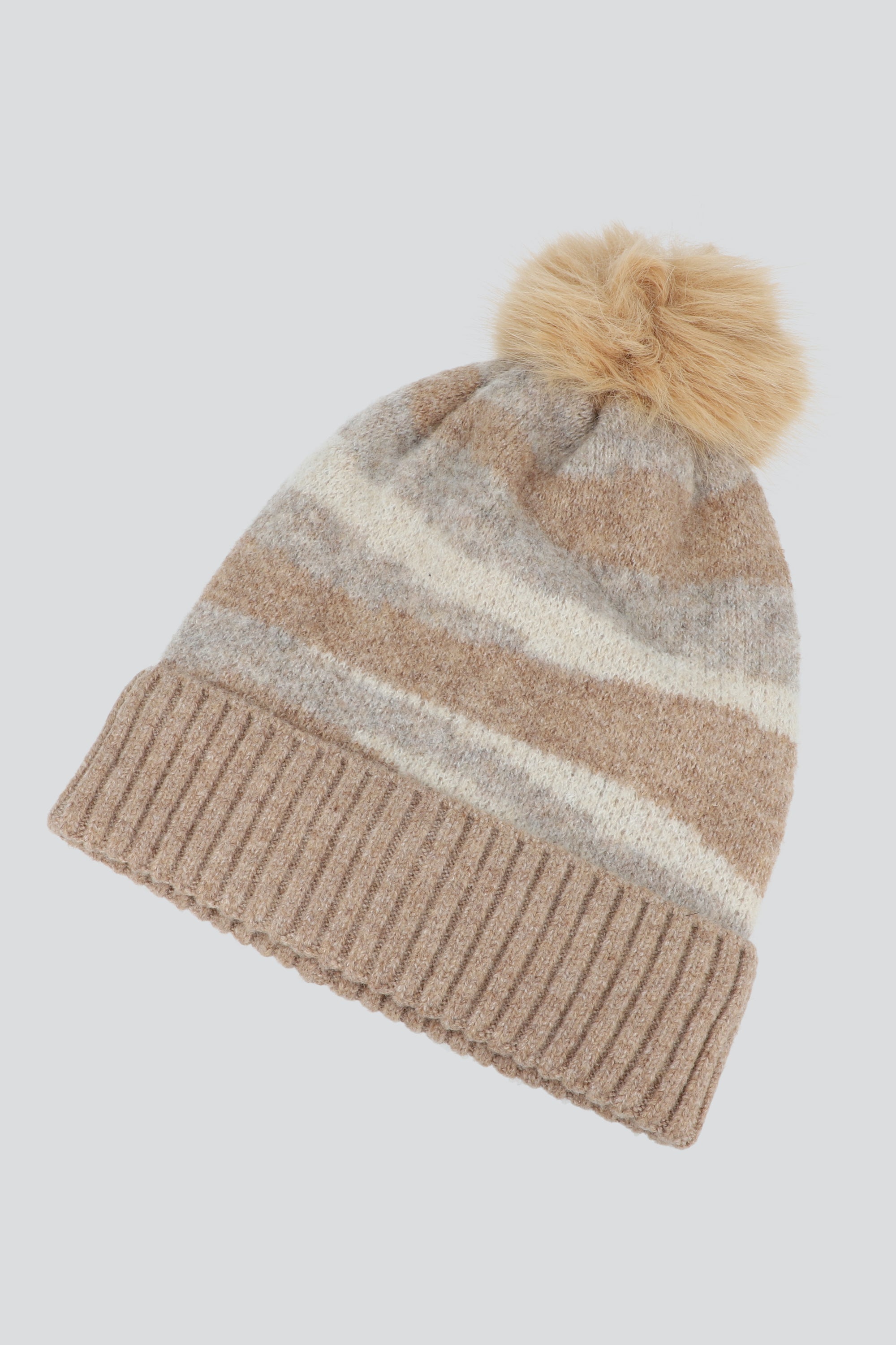 Beanie print rayas CAFE