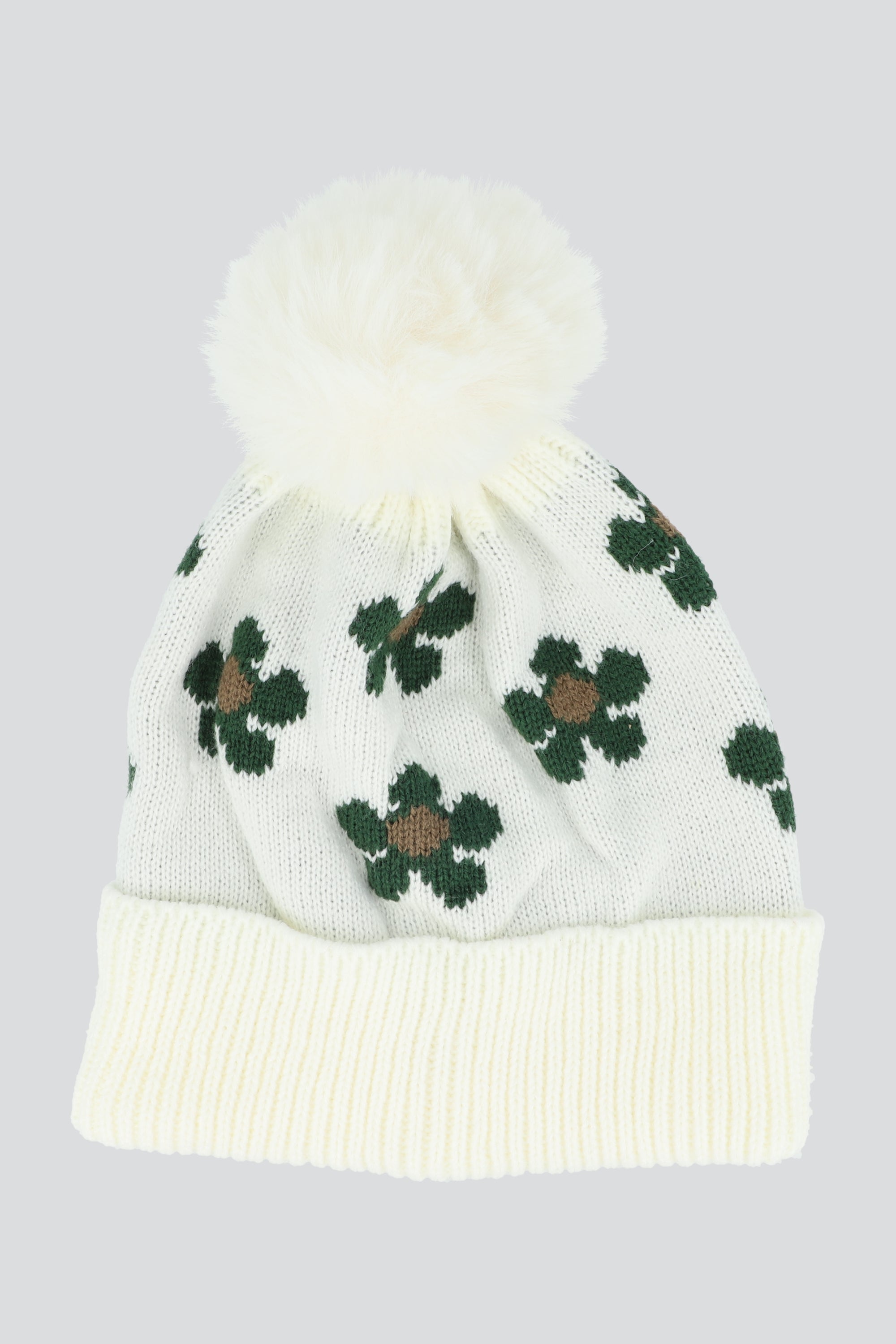 Beanie print flores BLANCO