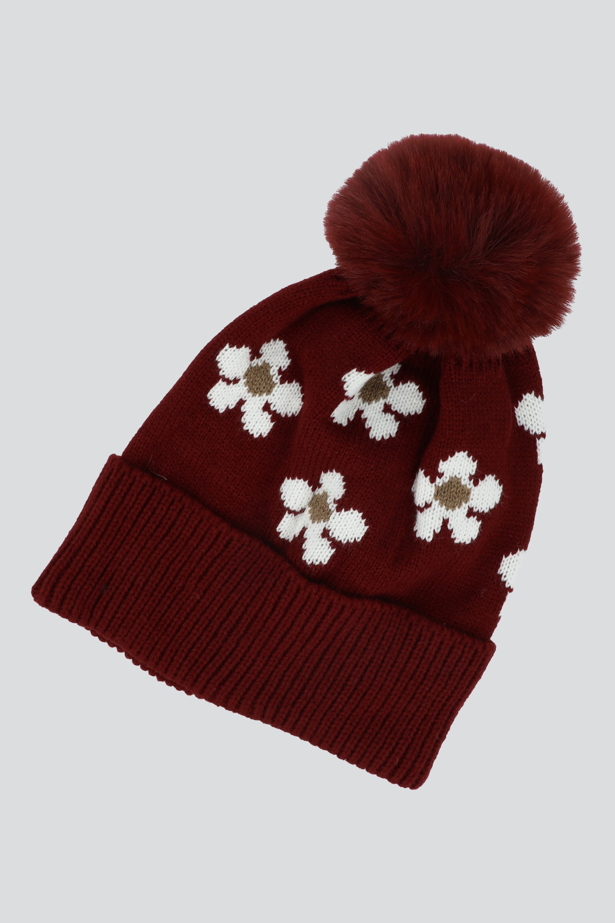 Beanie print flores VINO