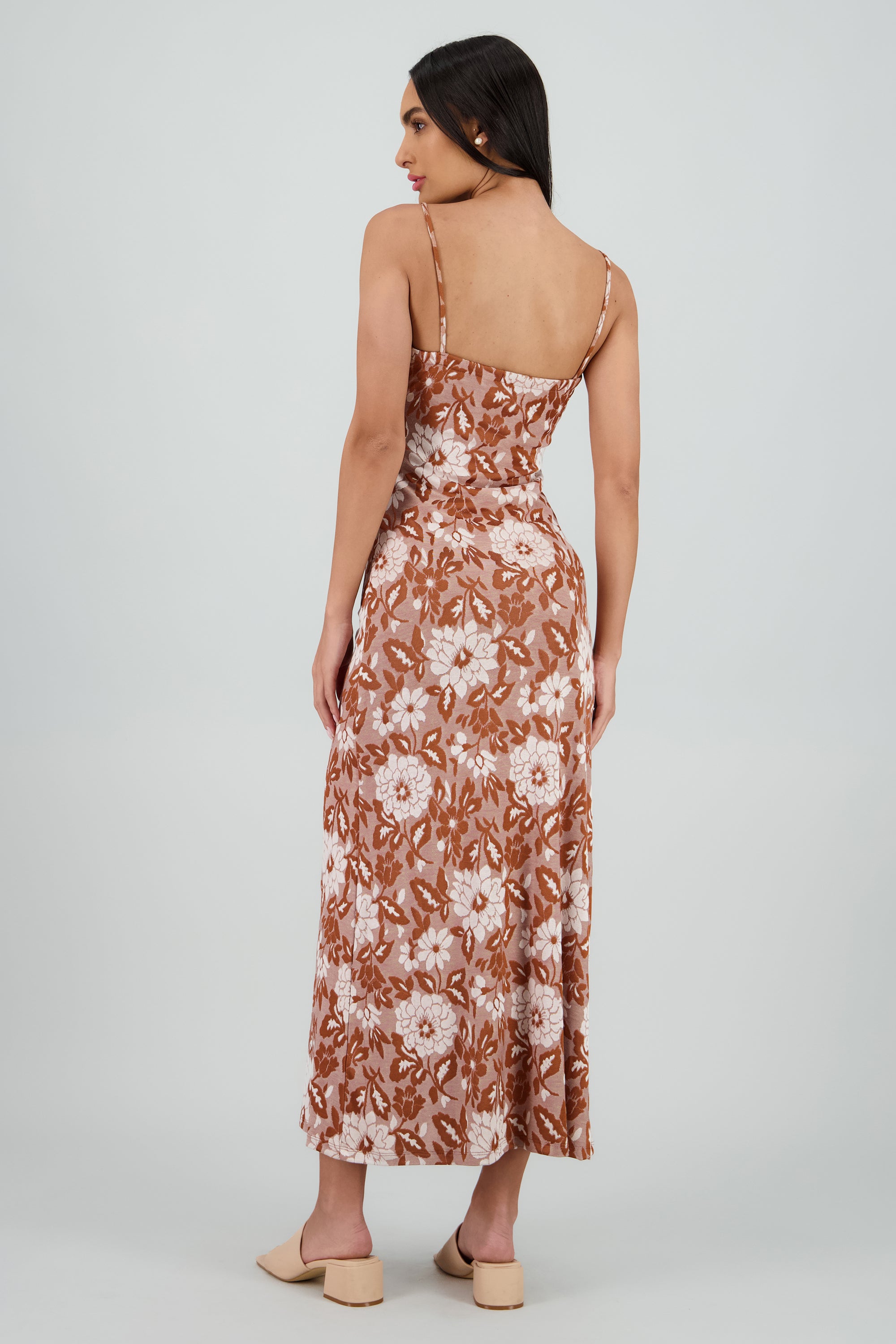 Vestido maxi flores det en escote CAFE COMBO