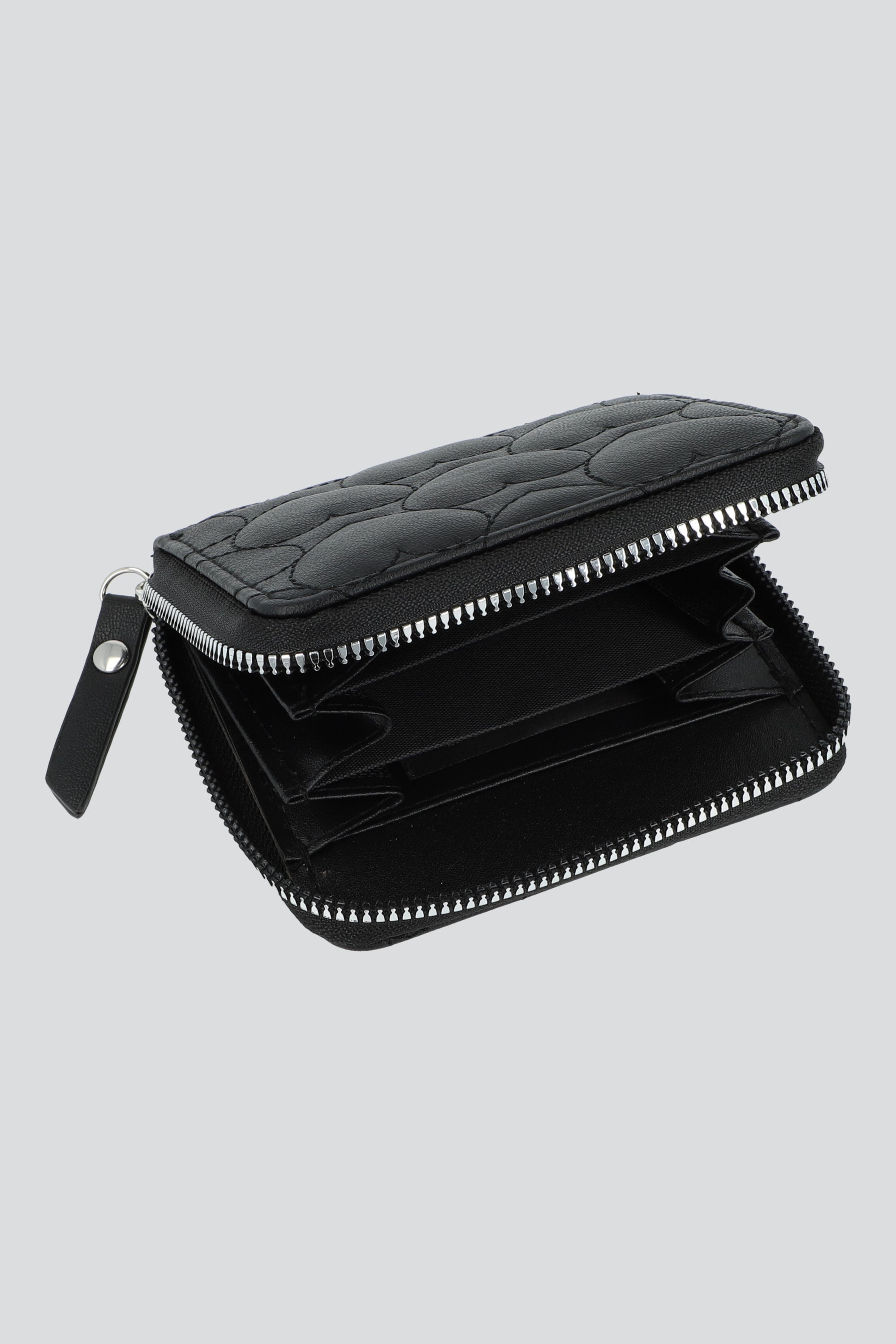 Cartera corazones relieve NEGRO