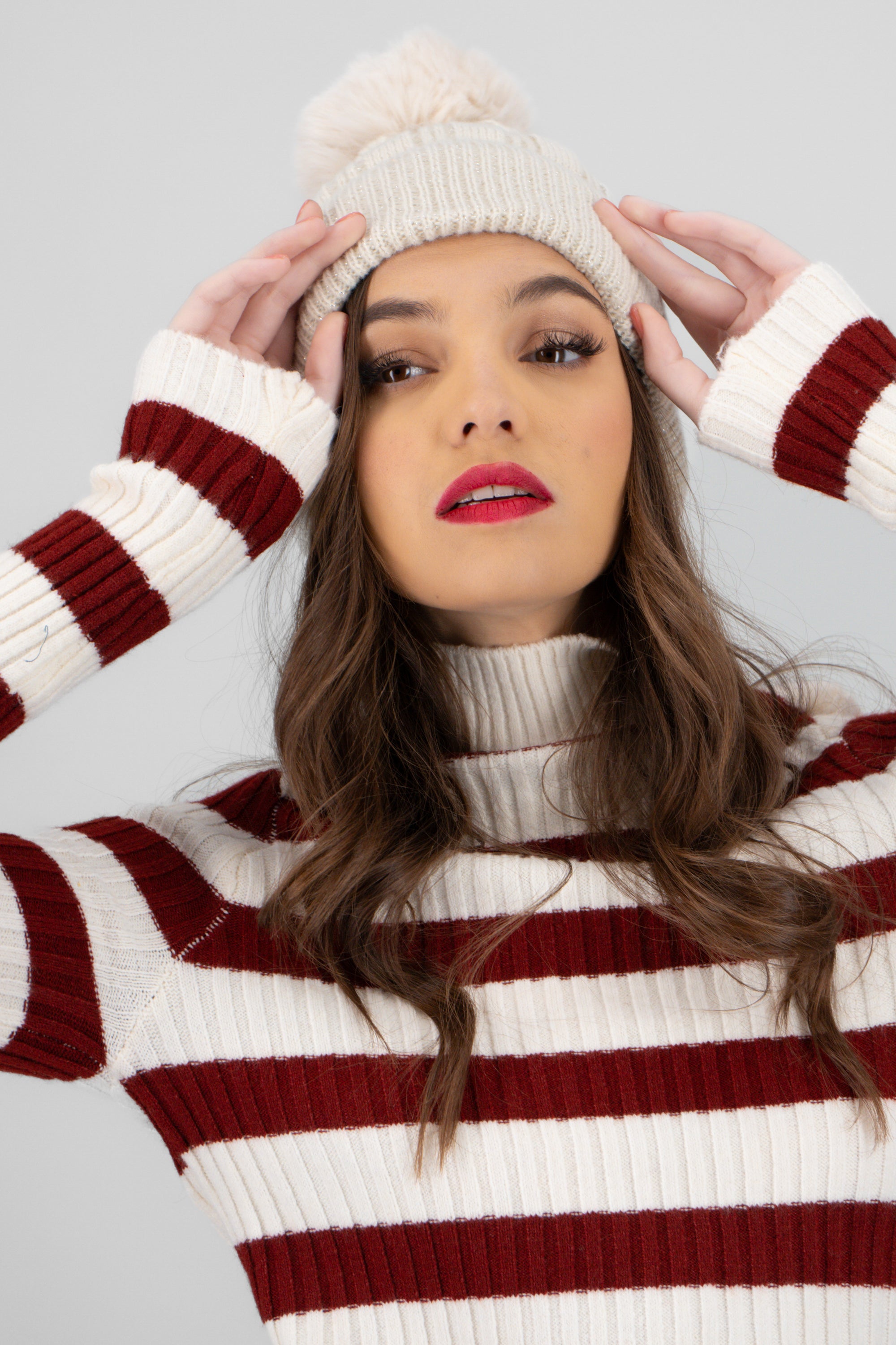 Beanie jaspe lurex HUESO