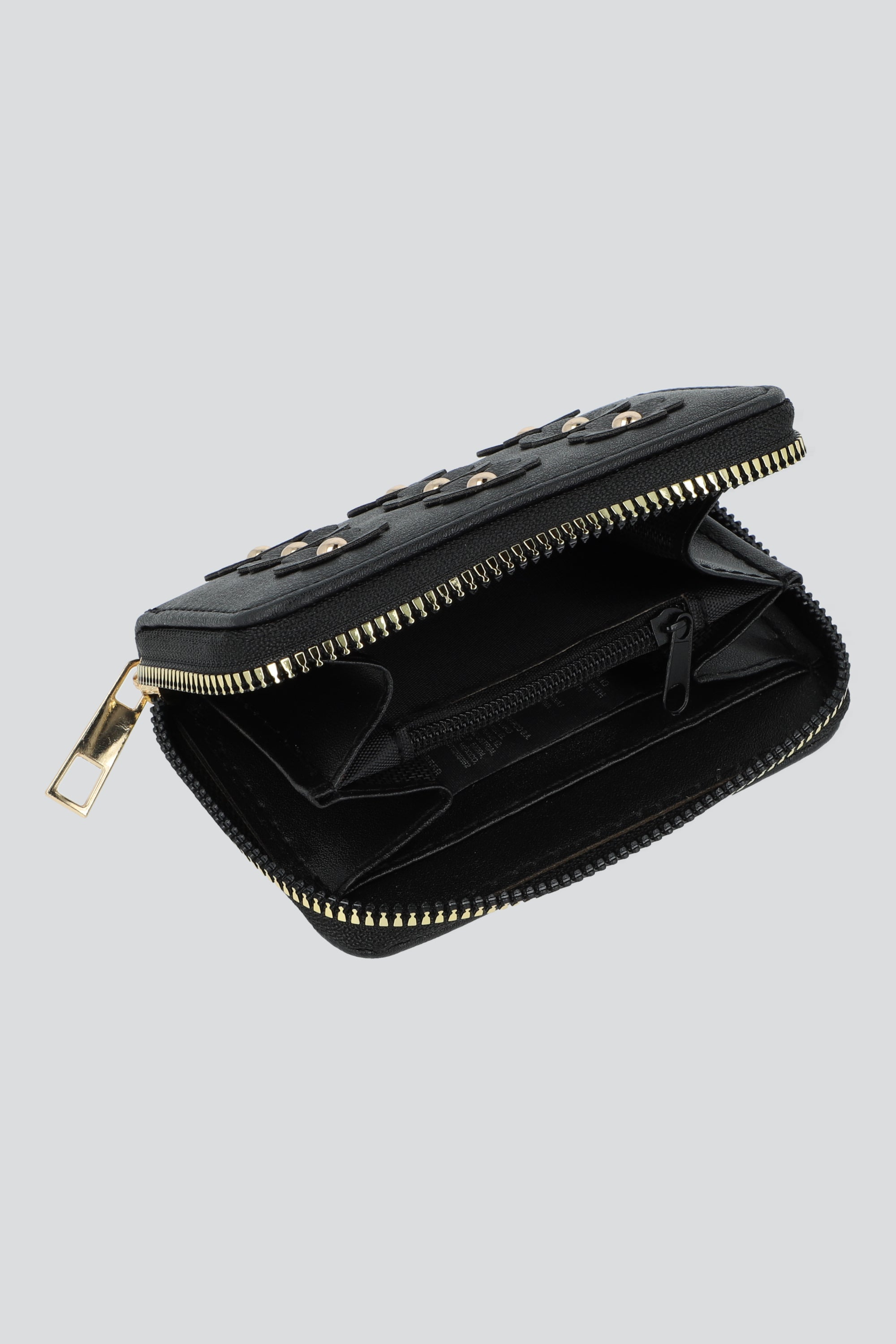 Cartera flores 3D NEGRO