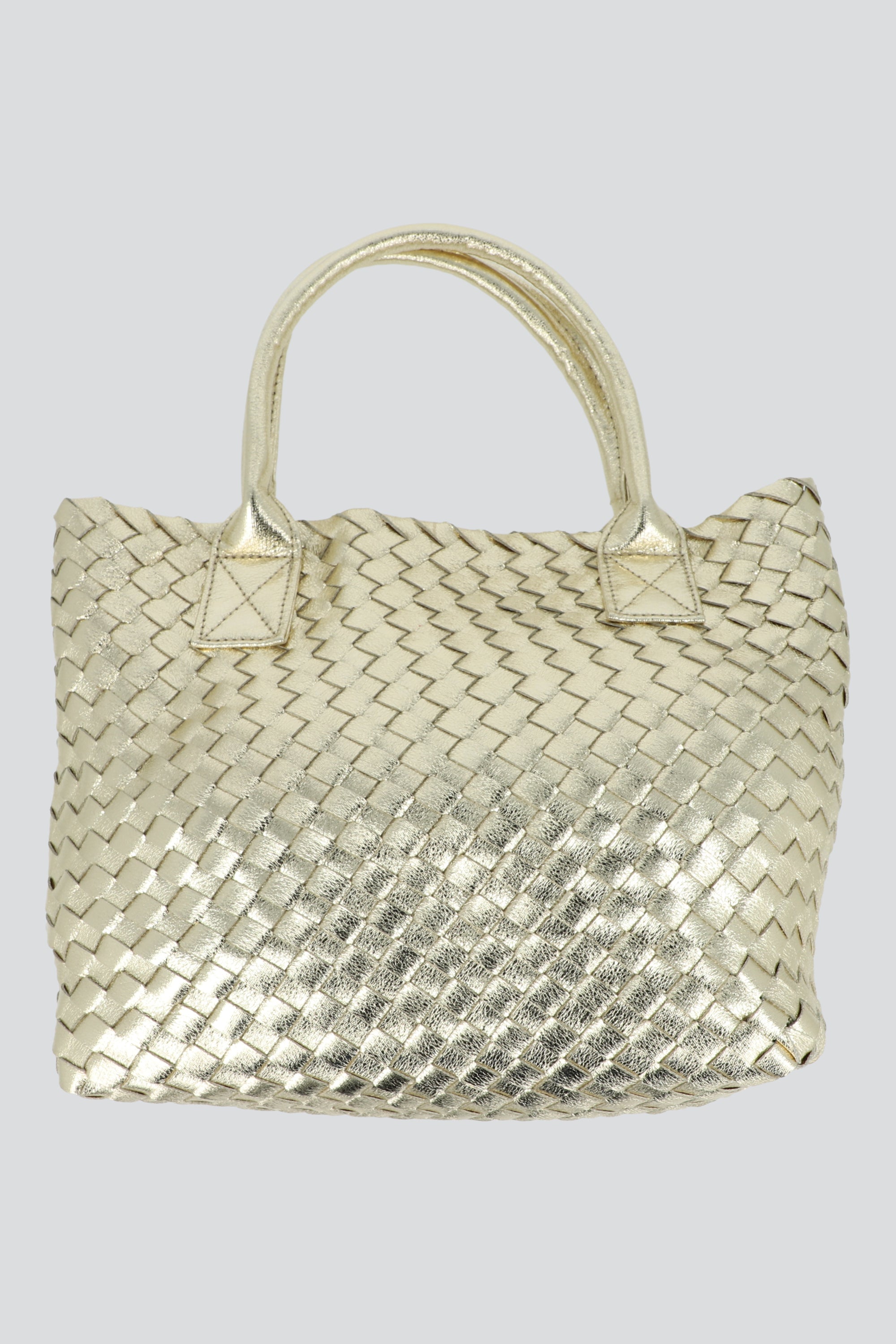 Bolsa tote efecto tejida ORO