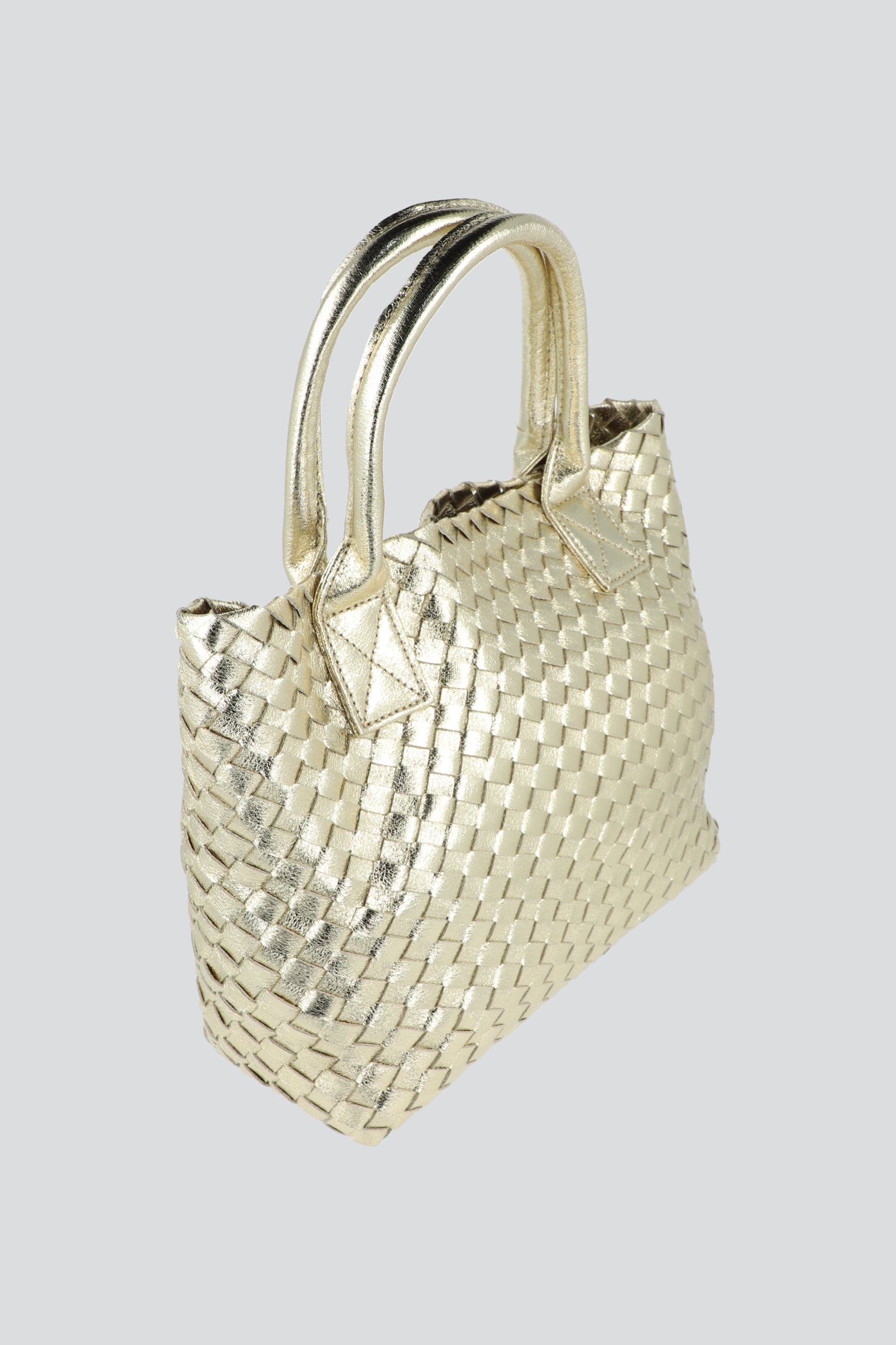 Bolsa tote efecto tejida ORO