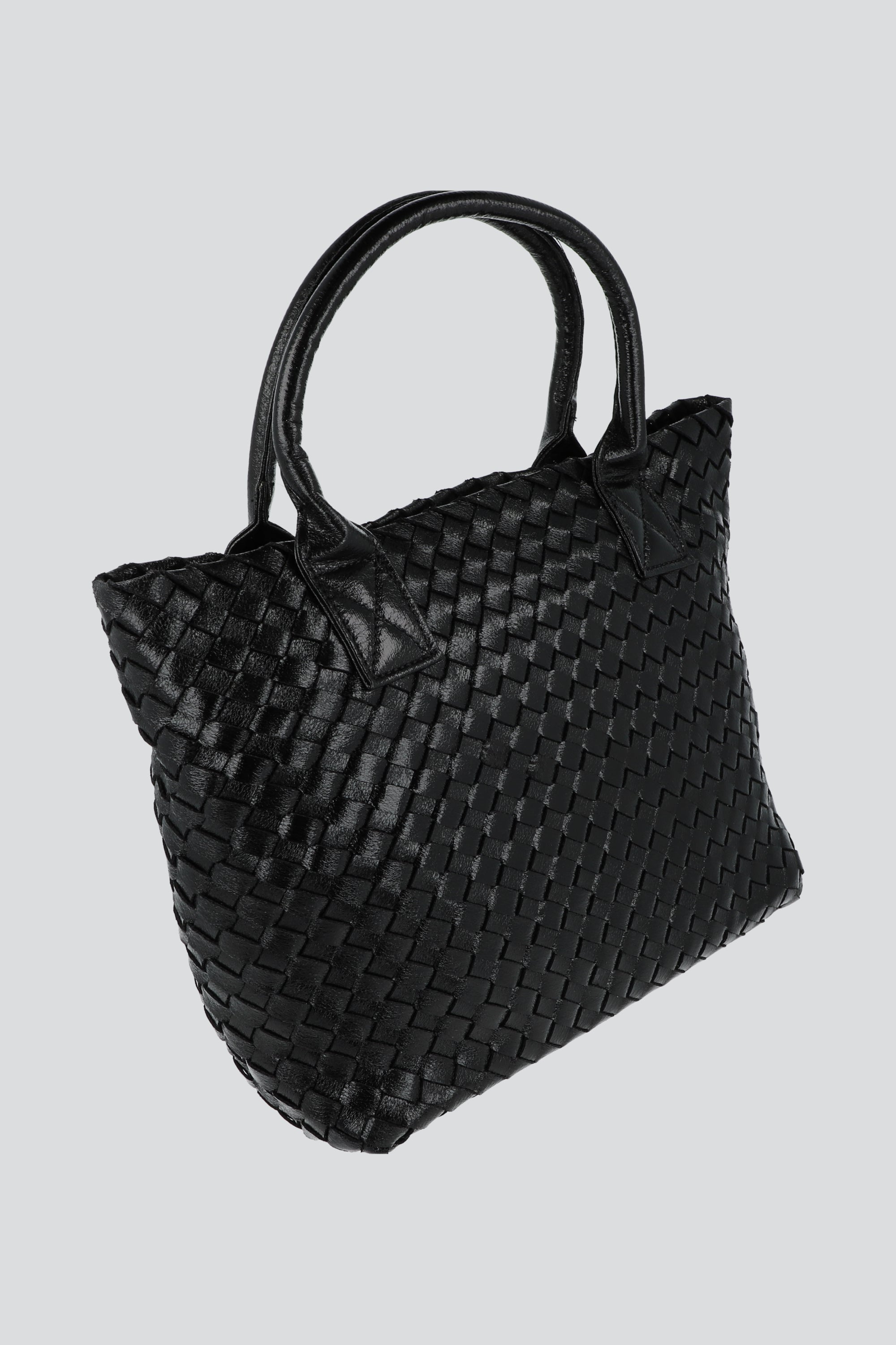 Bolsa tote efecto tejida NEGRO