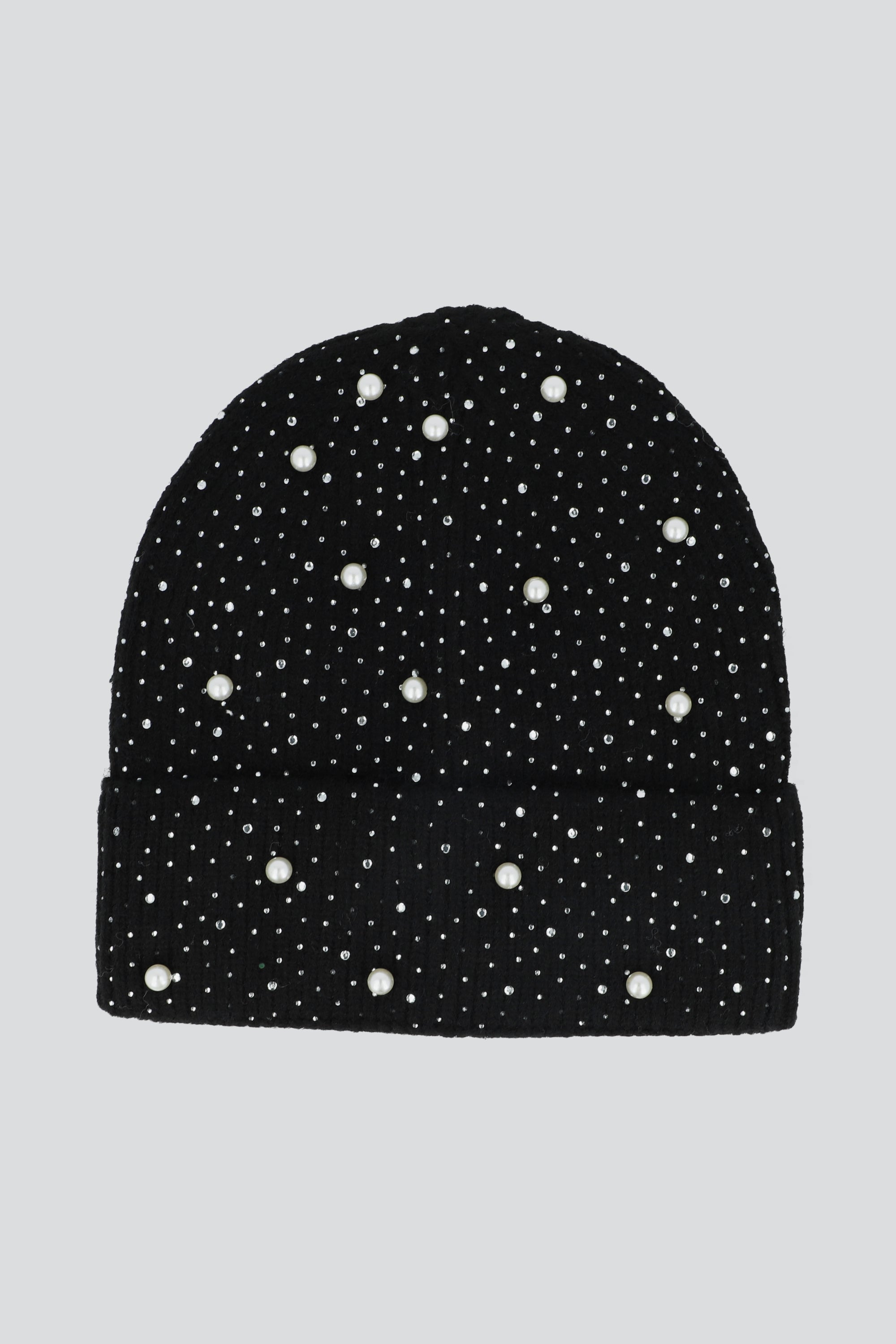 Beanie perlas brillos NEGRO