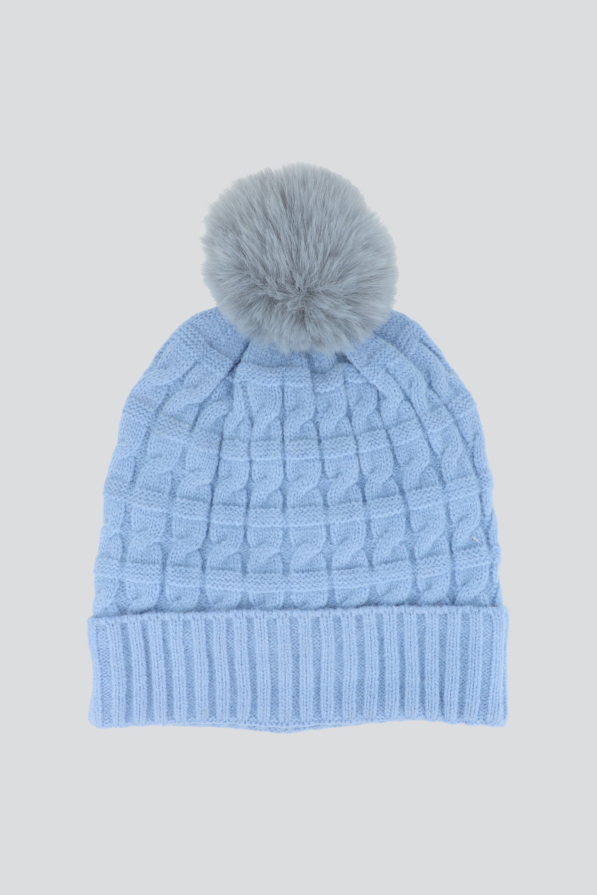Beanie trenzas fluffy AZUL
