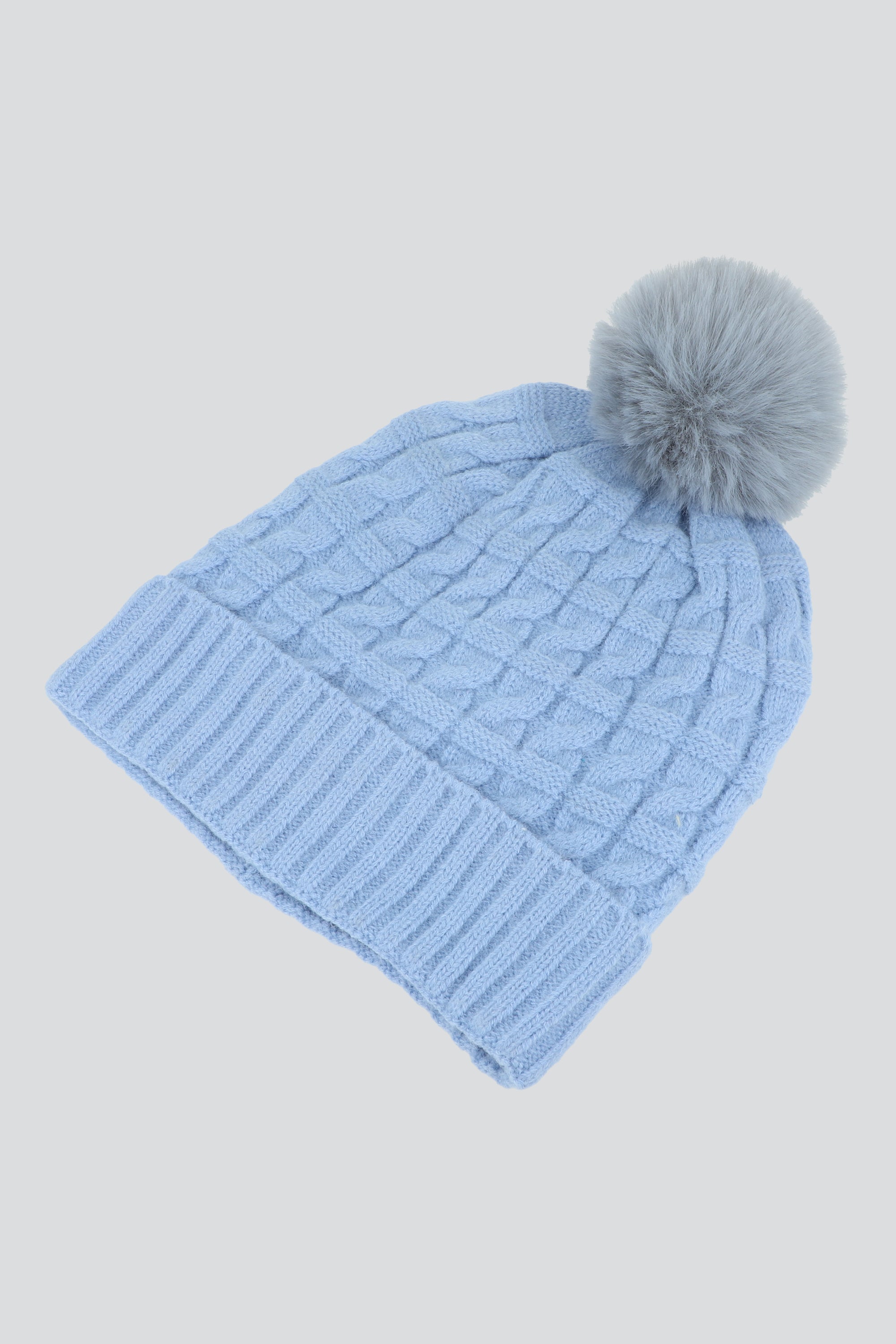 Beanie trenzas fluffy AZUL