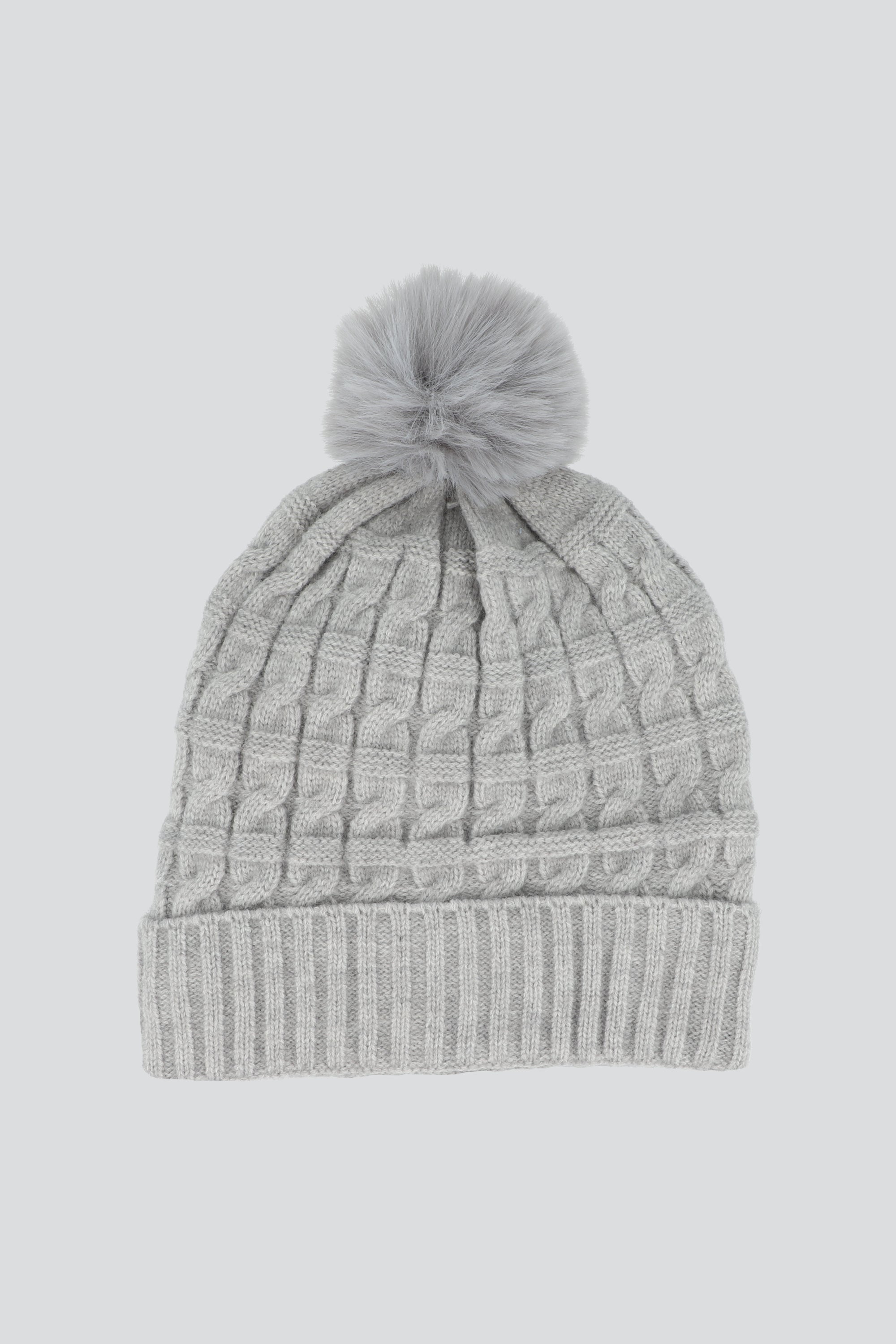 Beanie trenzas fluffy GRIS
