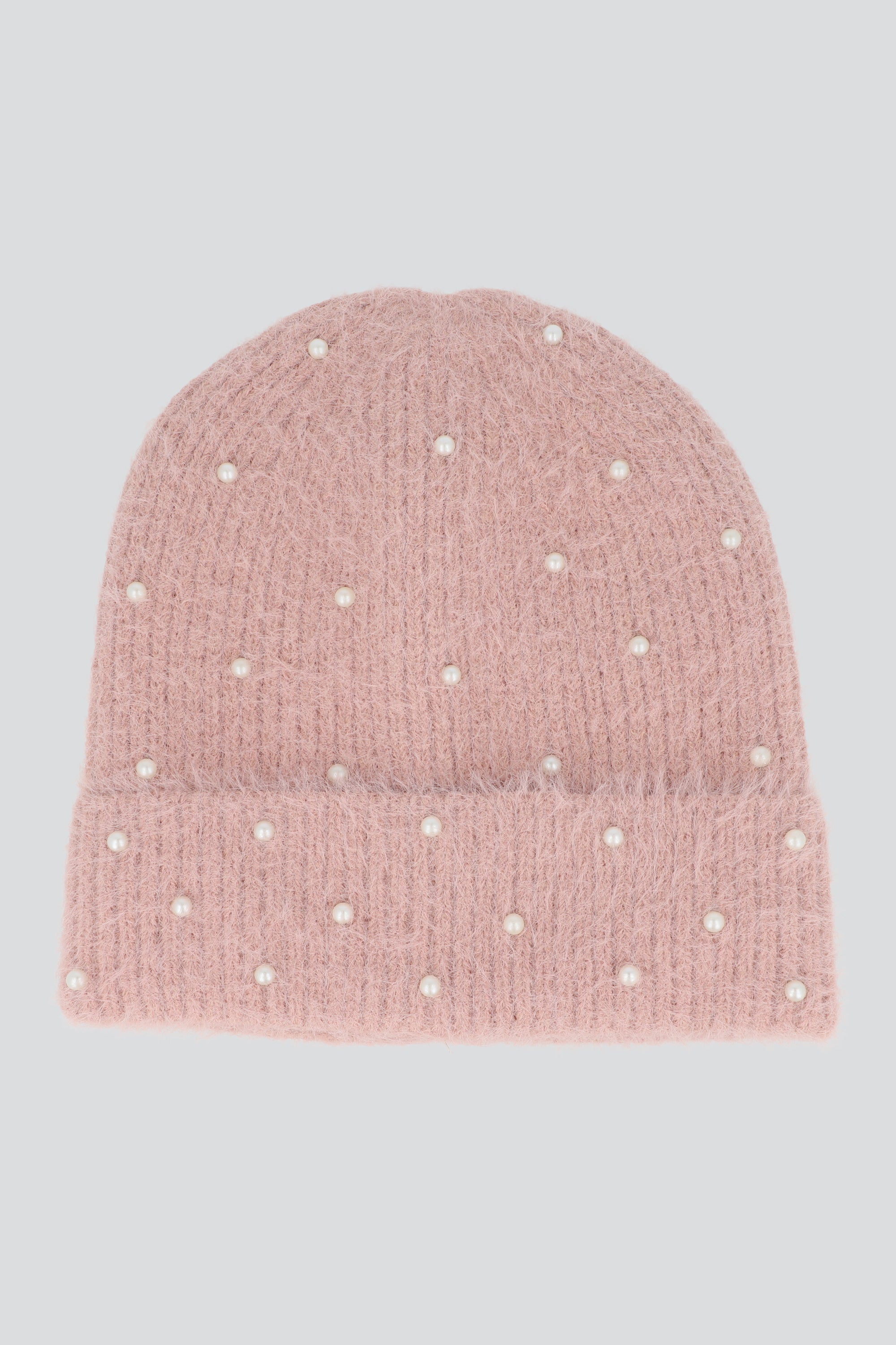 Beanie detalle perlas ROSA