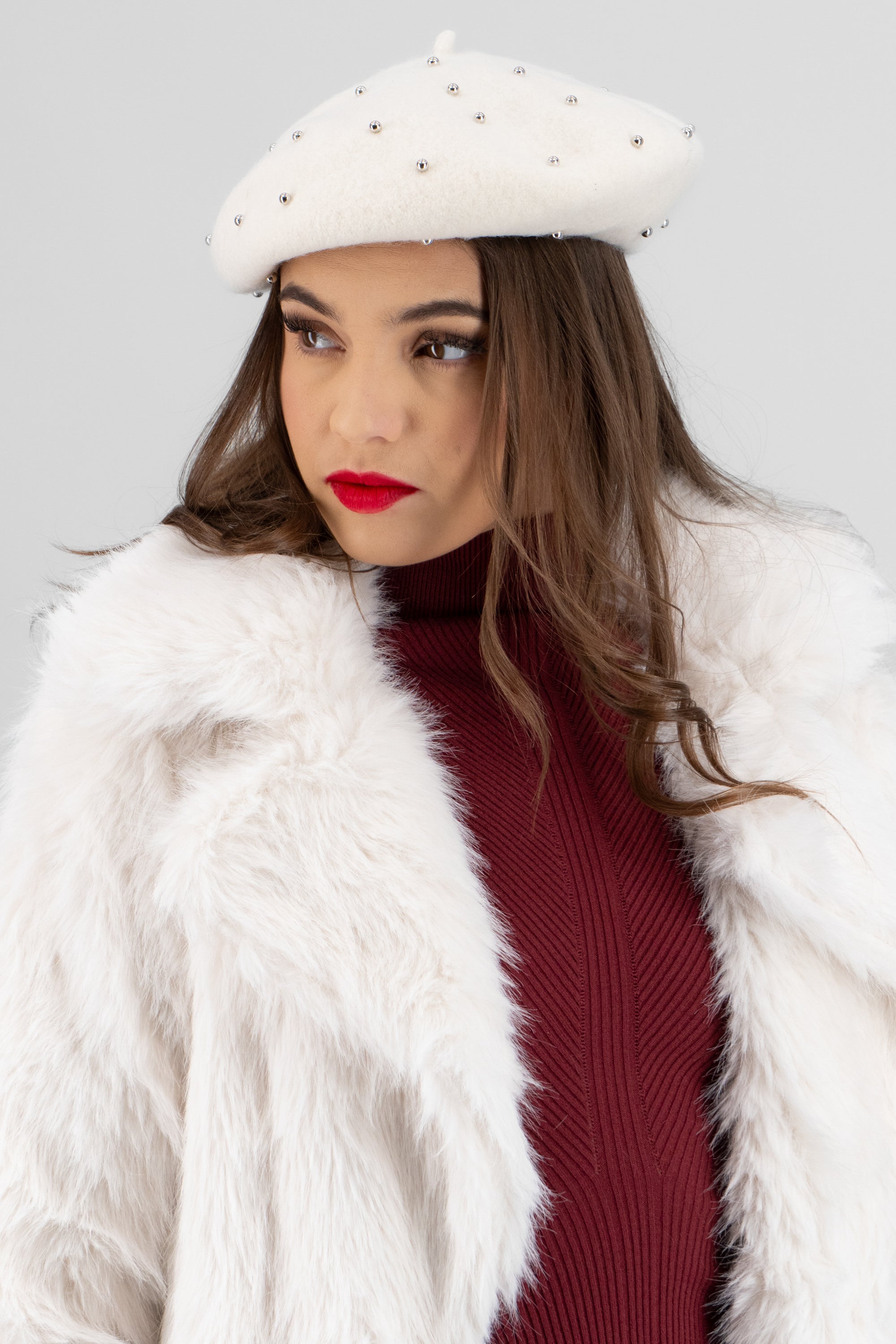 Boina perlas metalica BEIGE