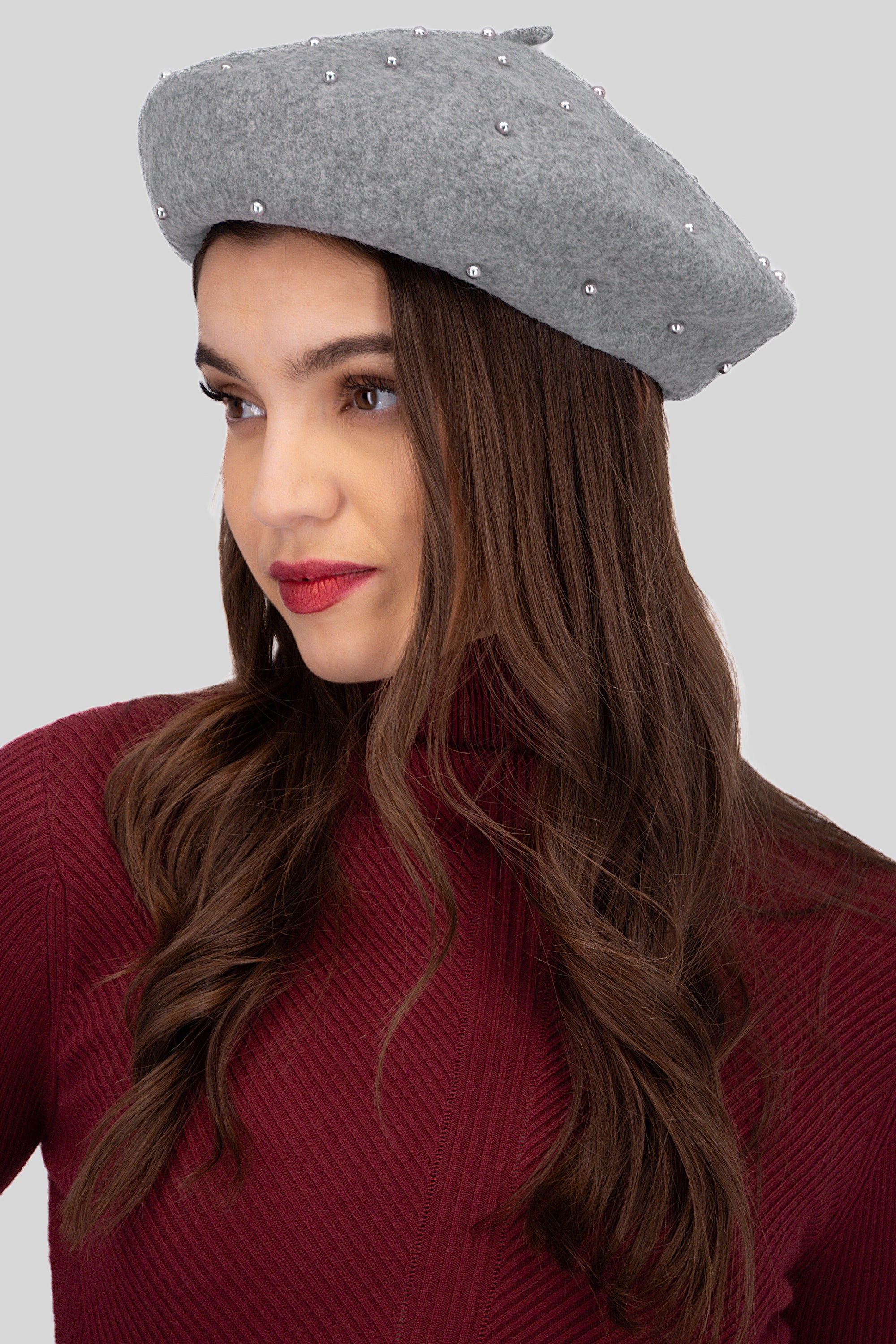 Boina perlas metalica GRIS