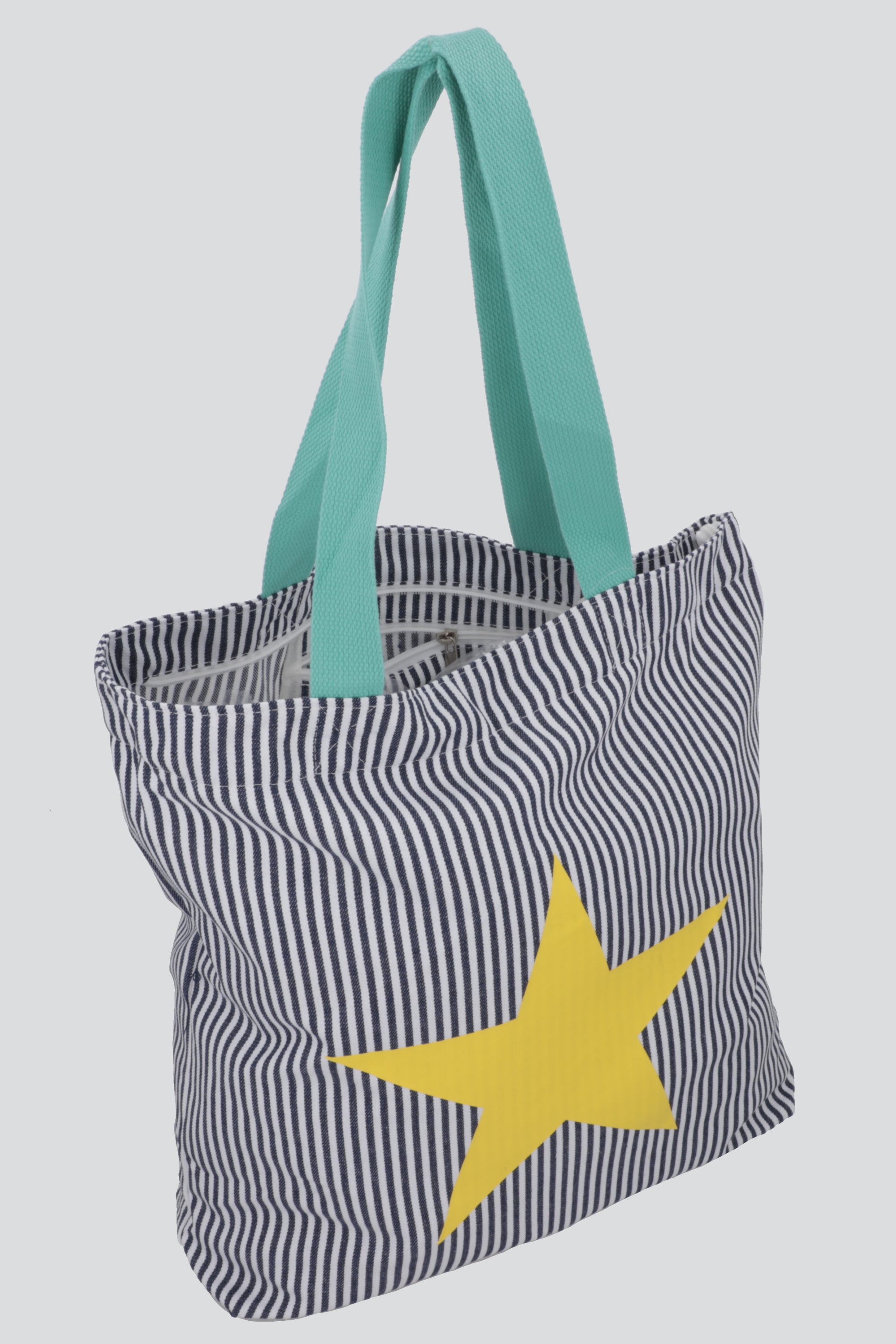 Bolsa tote rayas print AMARILLO