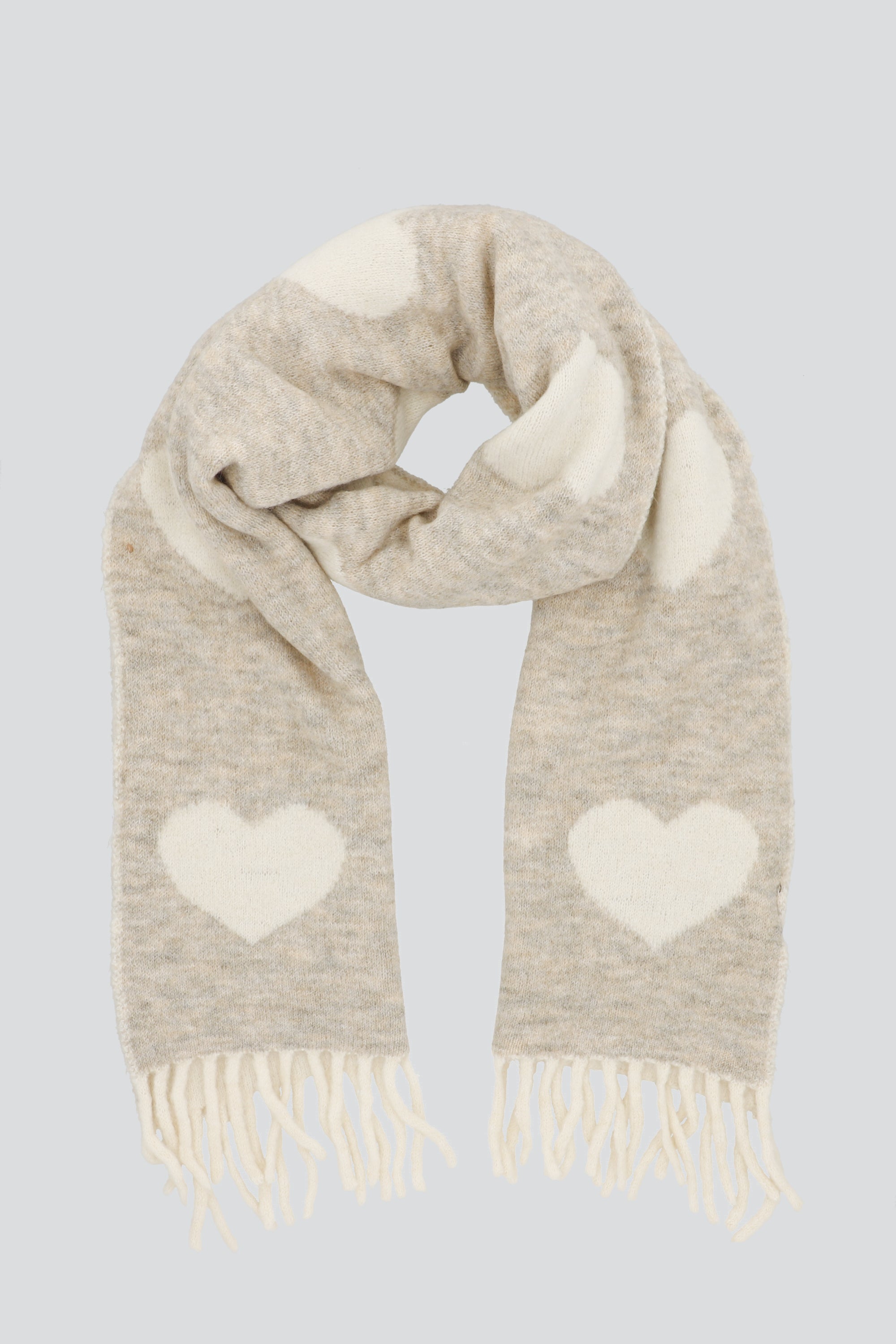 Bufanda corazones BEIGE