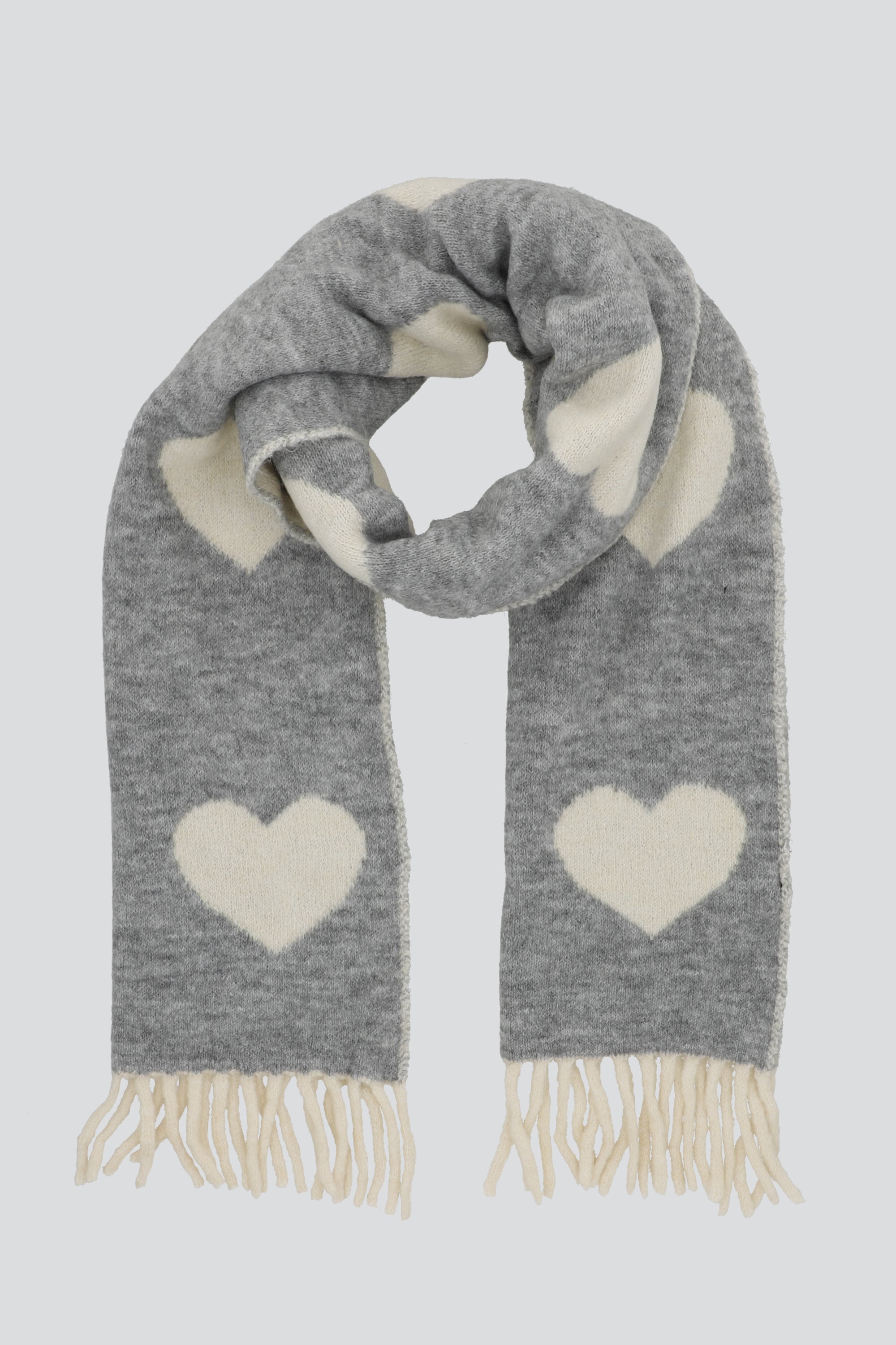 Bufanda corazones GRIS